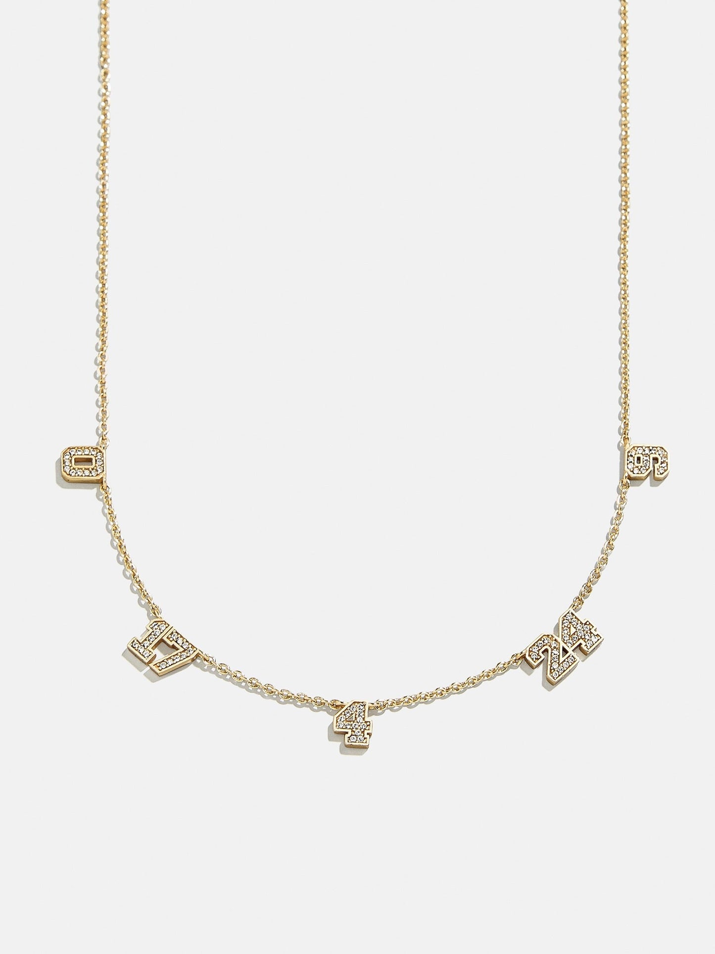 Varsity Number Custom Necklace - Five Gold Stations