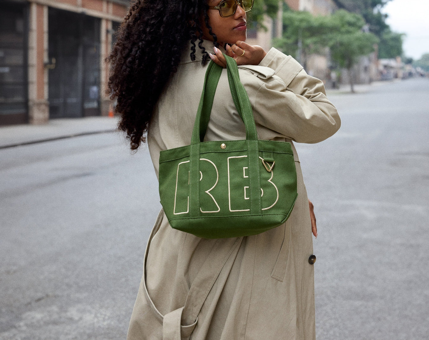 Solid Custom Alpha Tote - Olive Green