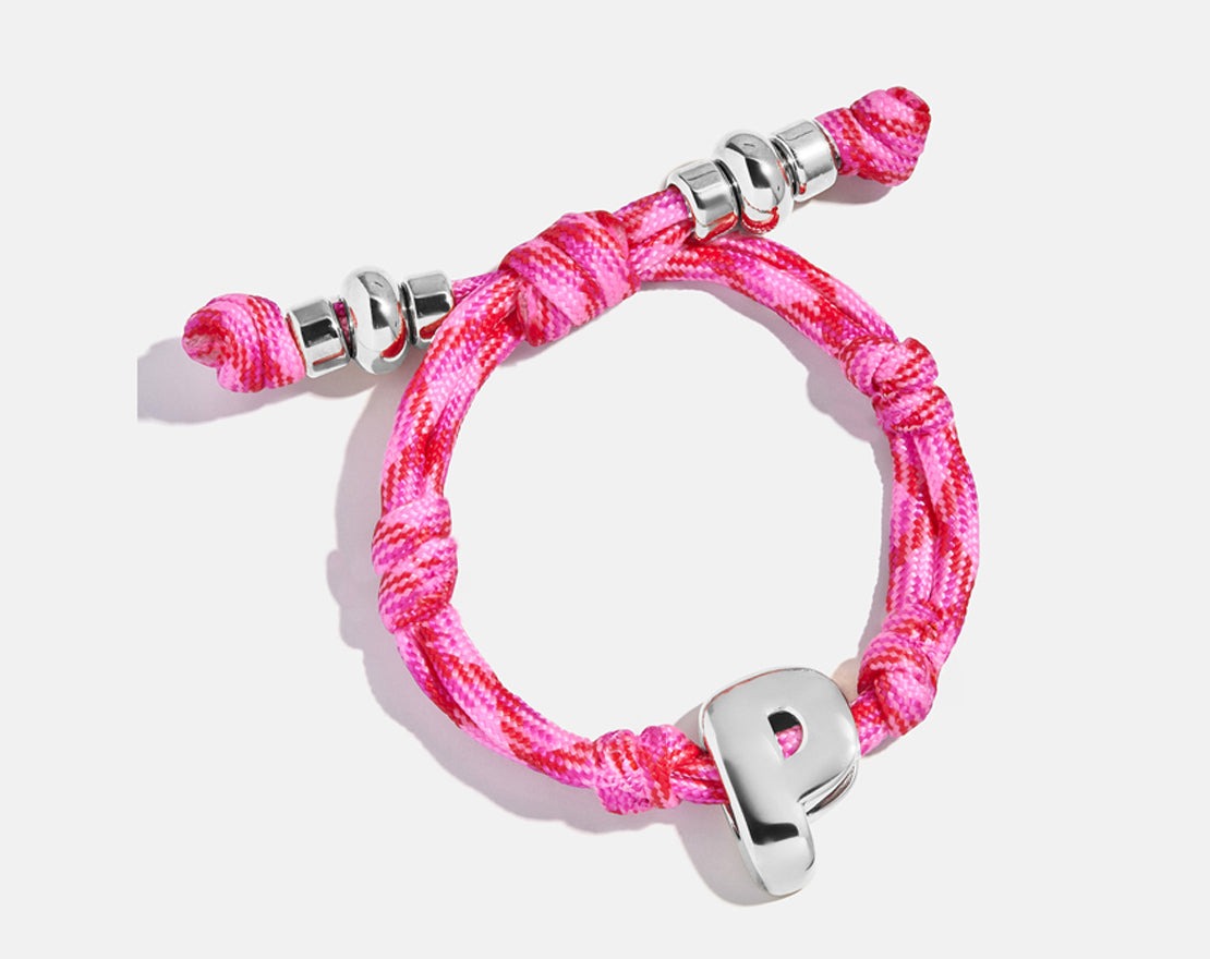 Knotty Initial Custom Bracelet - Fuchsia Single Letter