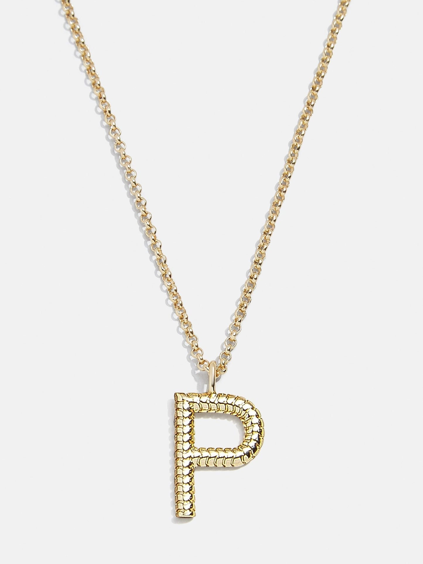 Classic Initial Necklace - Ribbed Initial