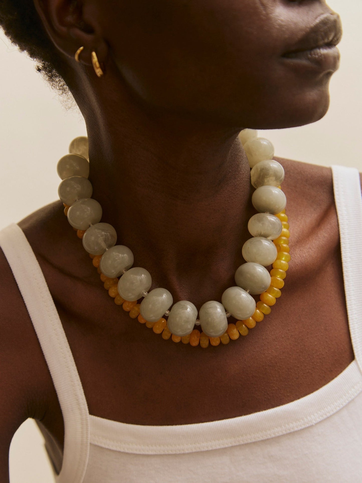Joan Semi-Precious Necklace - Gray Quartz