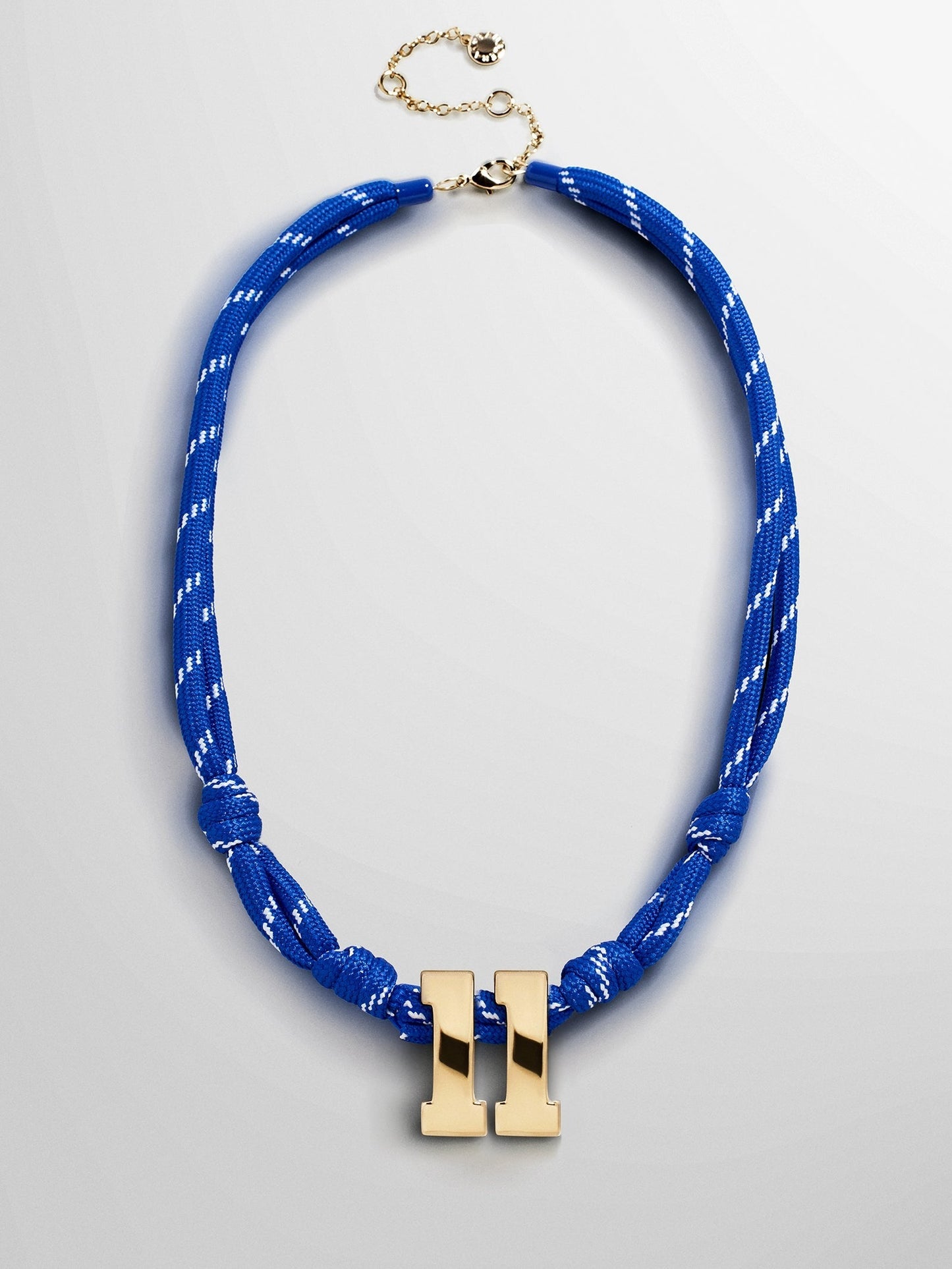 Knotty Varsity Custom Necklace - Royal Blue Double Digit