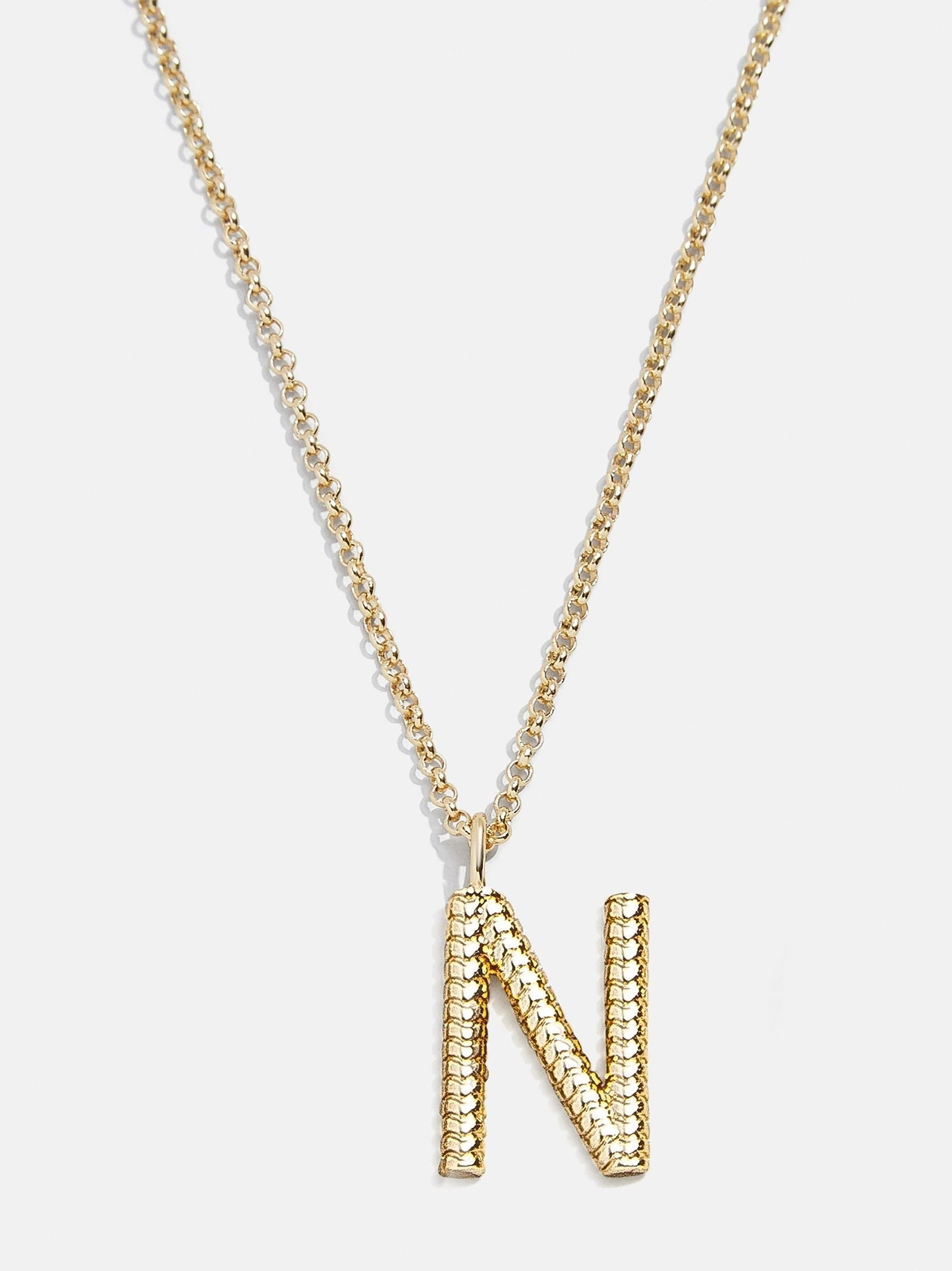 Classic Initial Necklace - Ribbed Initial
