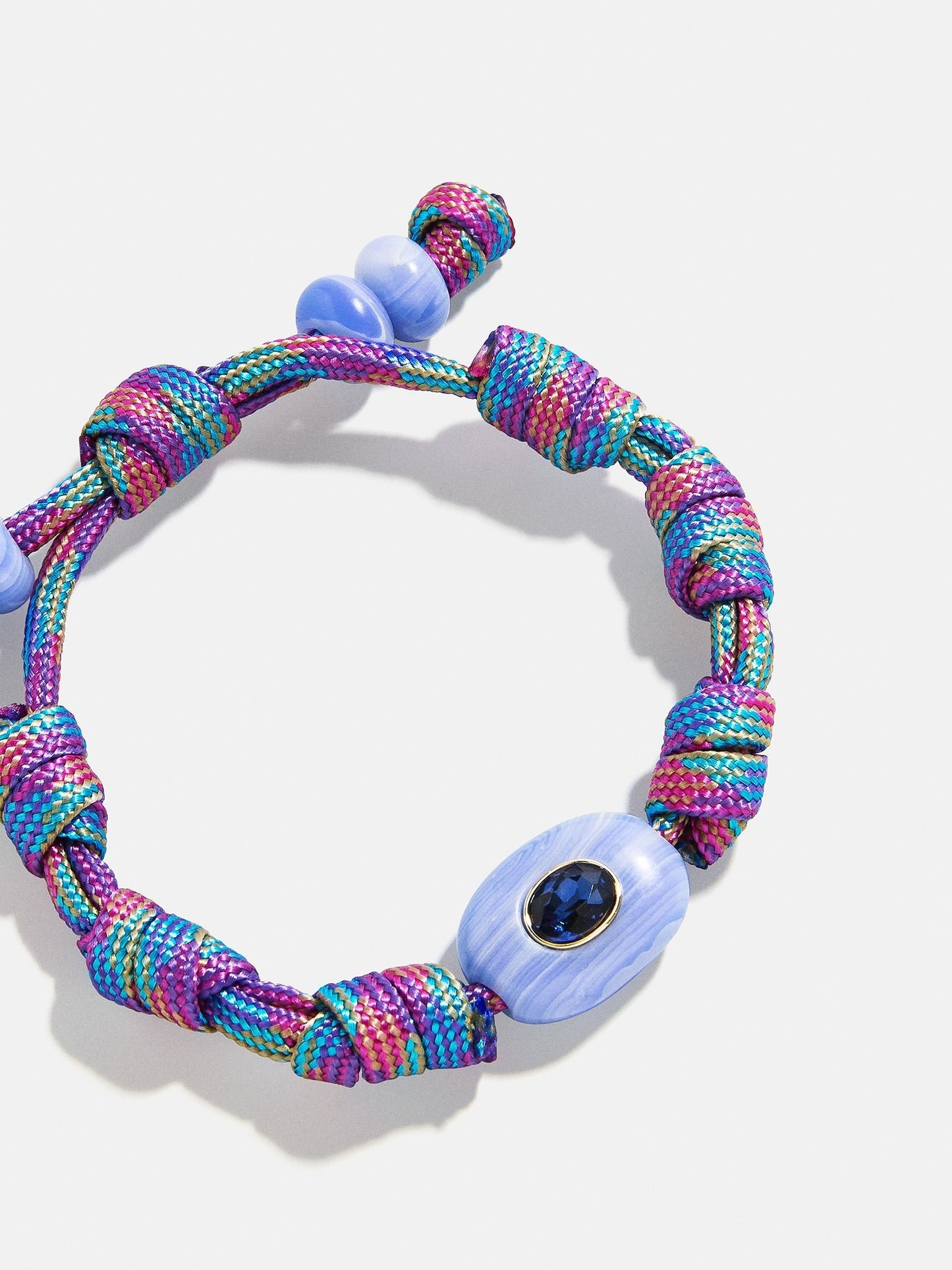 True Aura Semi-Precious Paracord Bracelet - Blue Lace Agate