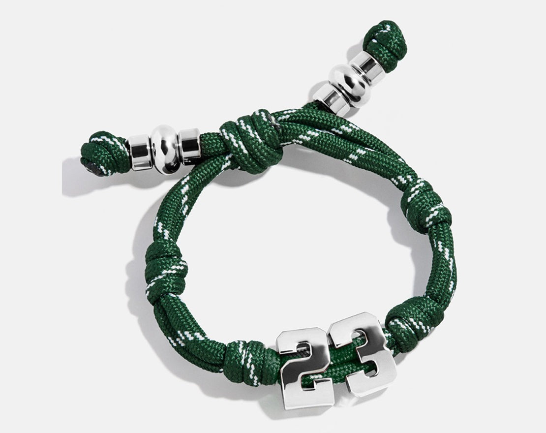 Knotty Varsity Number Custom Bracelet - Dark Green Double Digit