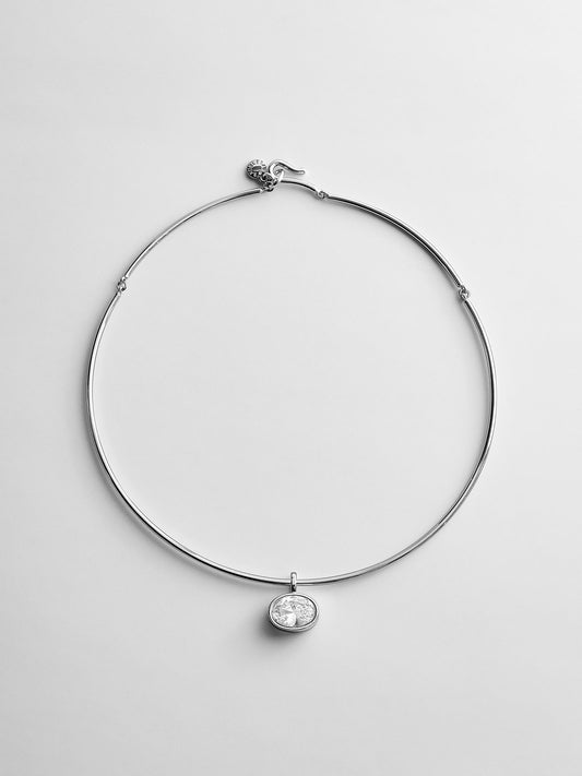 Lexi Crystal Collar Necklace - Silver