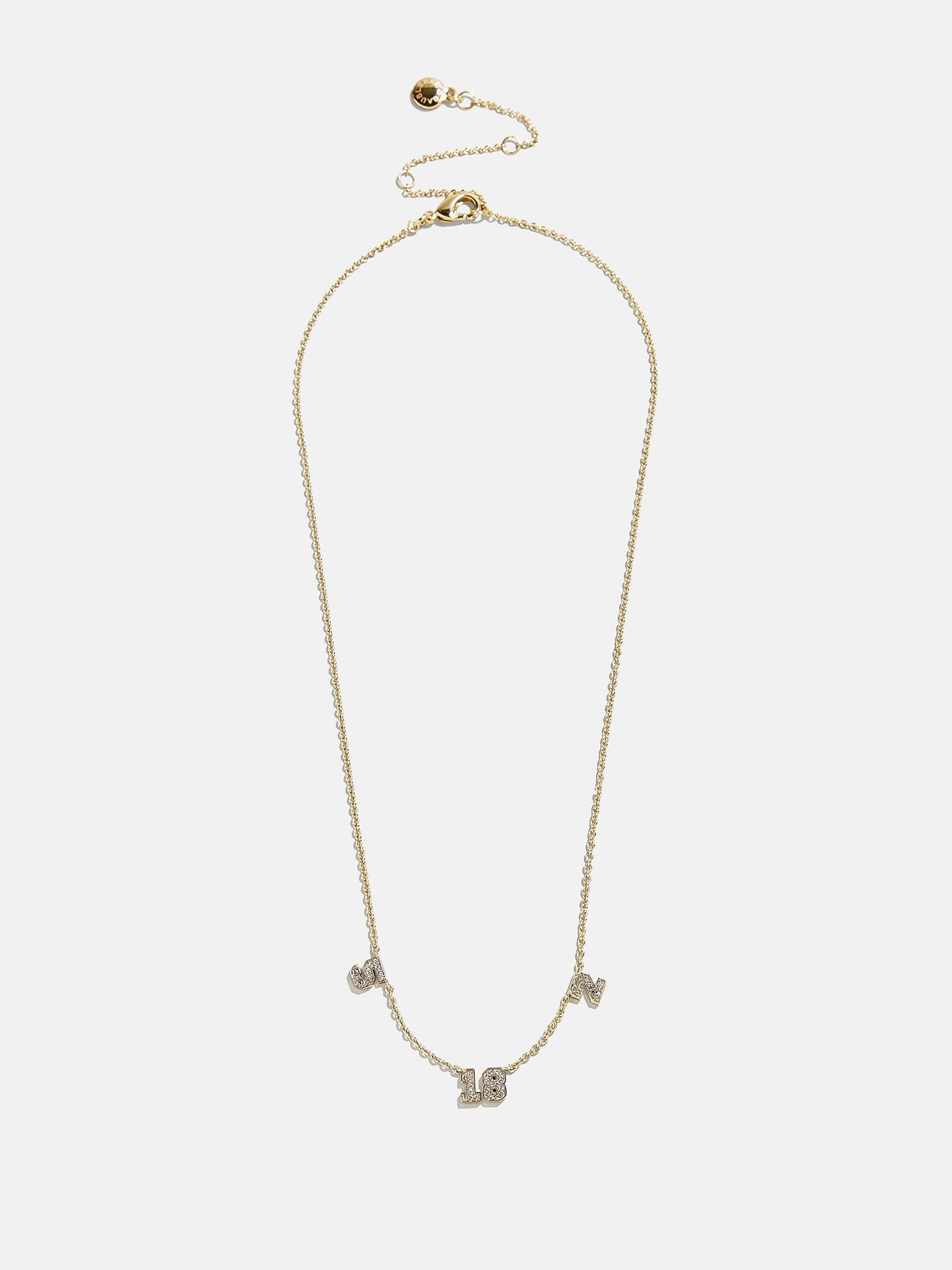 Varsity Number Custom Necklace - Three Gold Stations