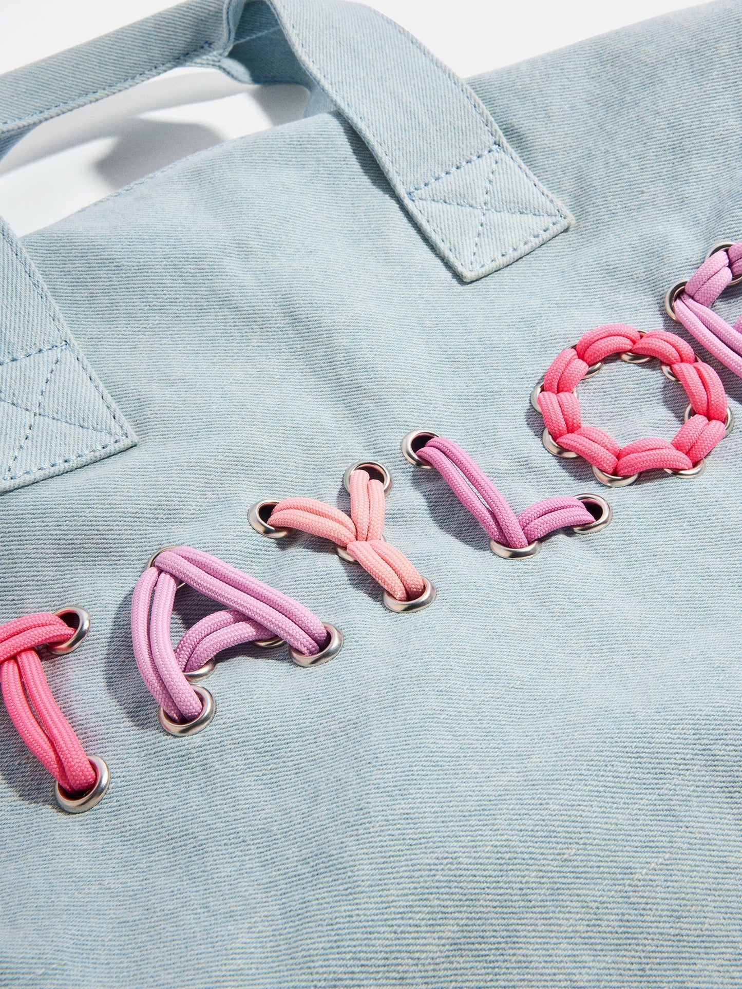 Thready to Go Kids’ Custom Duffle - Light Denim/Pink Multi