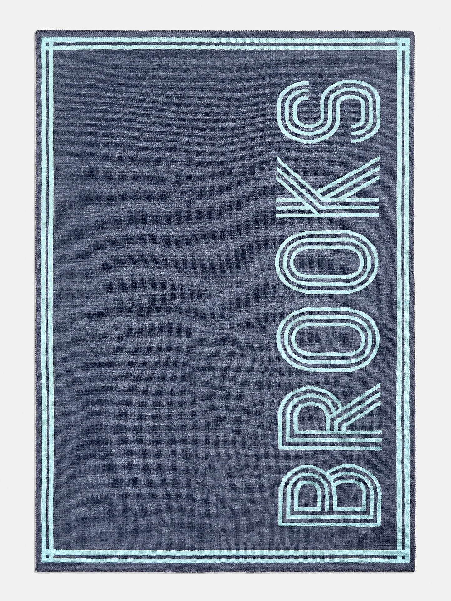 Your Name In Stripes Custom Blanket - Light Blue / Dark Blue