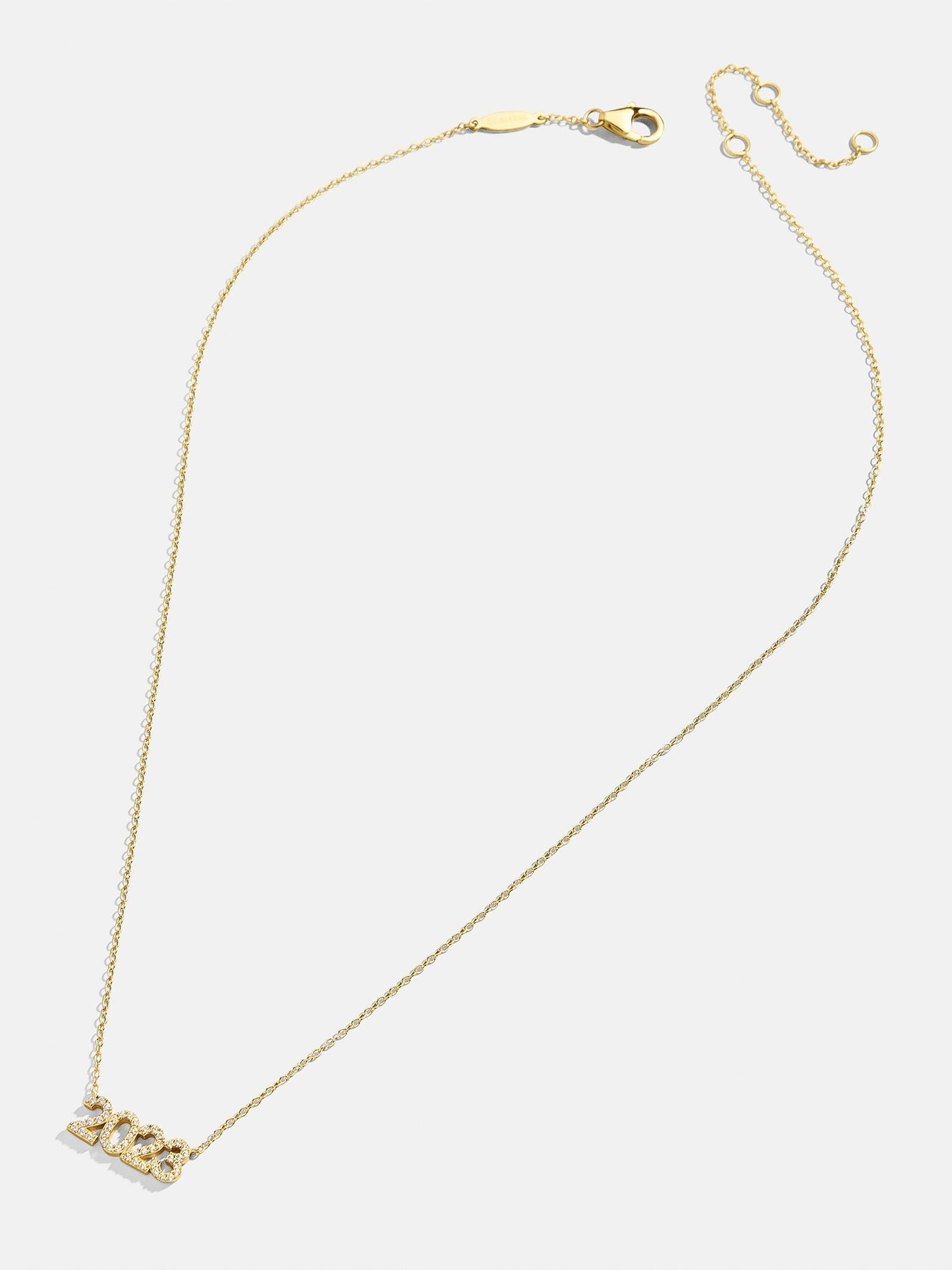 14K Gold Block Font Custom Number Necklace - Block Font Numbers