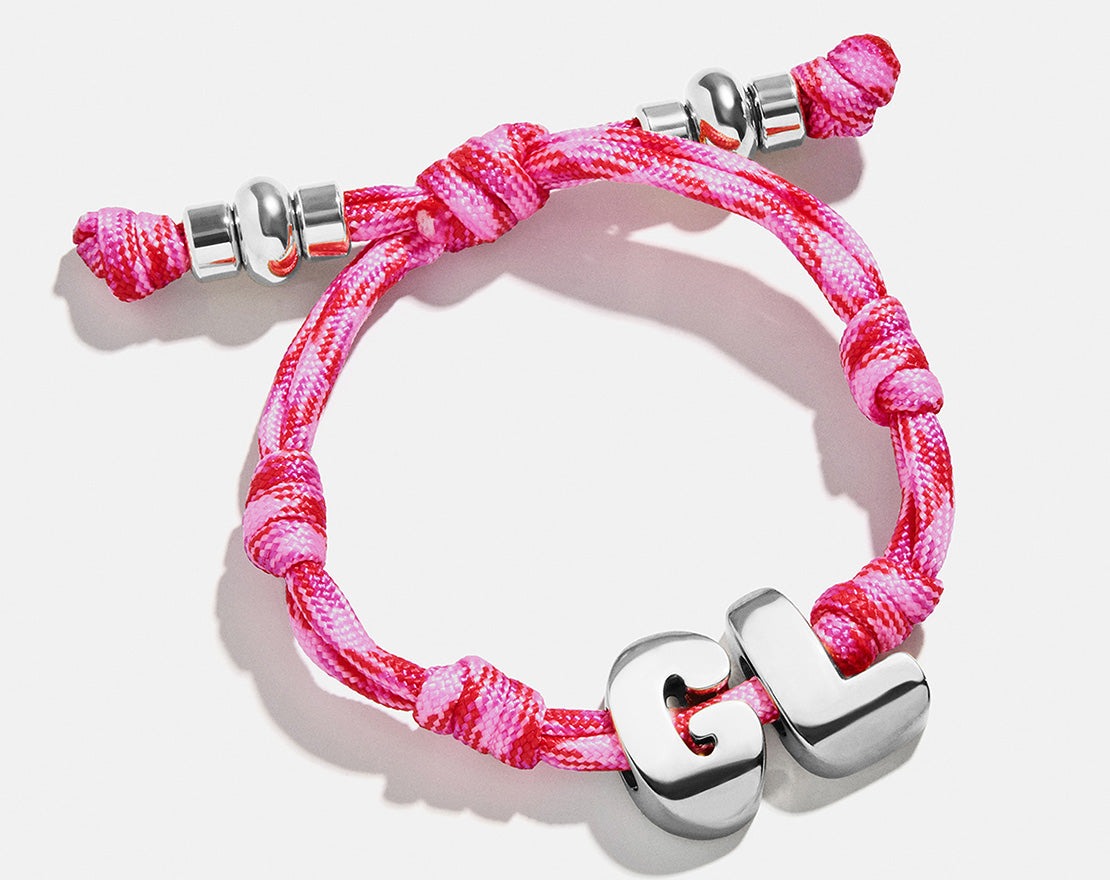 Knotty Initial Custom Bracelet - Fuchsia Double Letters
