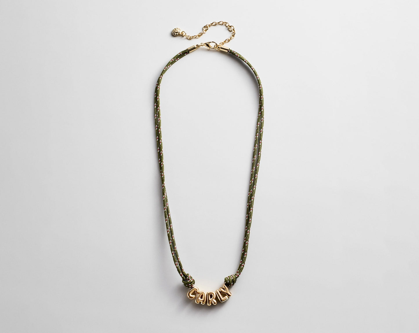 Bubble Letter Custom Paracord Necklace - Dark Green