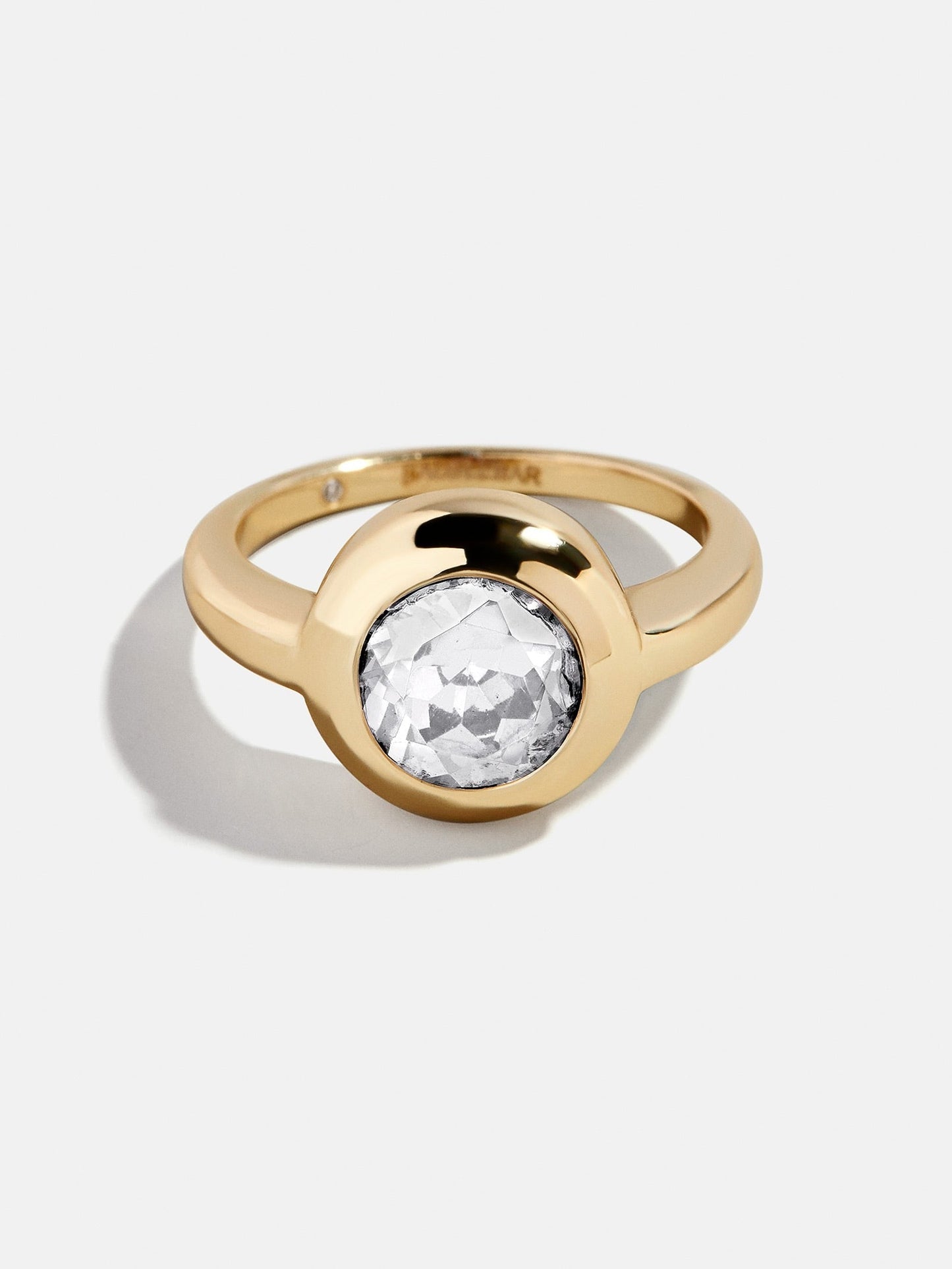 Gold Cubic Zirconia Custom Birthstone Ring - Crystal