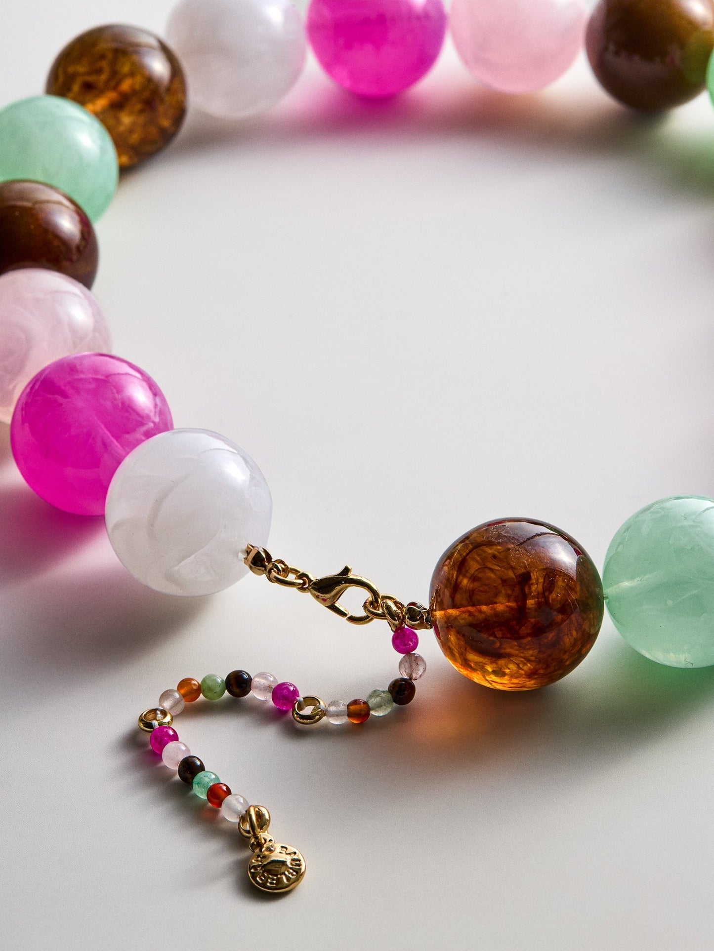 Jane Beaded Necklace - Pink Multi Bead
