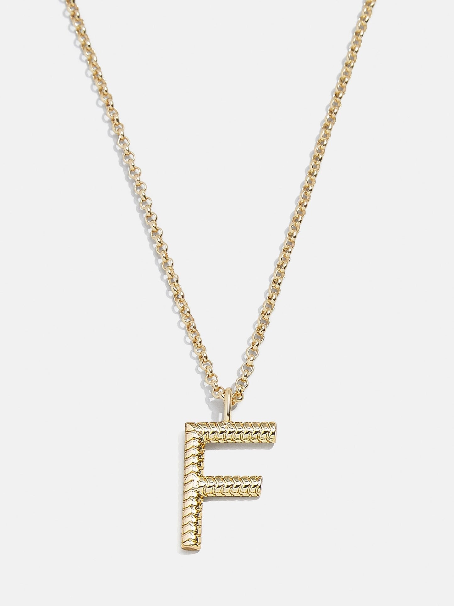 Classic Initial Necklace - Ribbed Initial