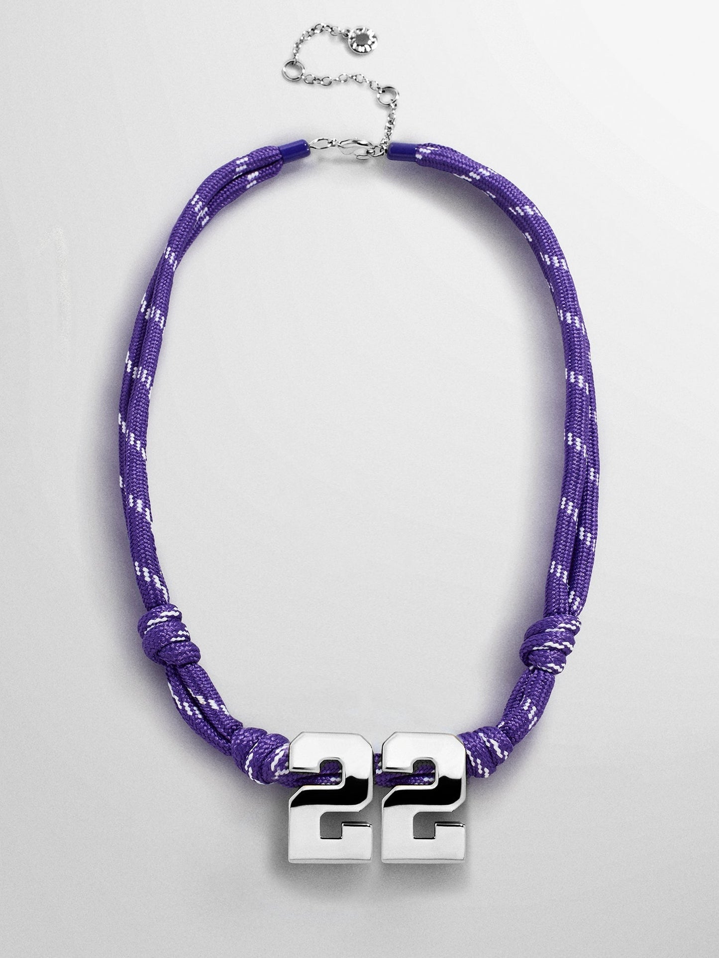 Knotty Varsity Custom Necklace - Purple Double Digit