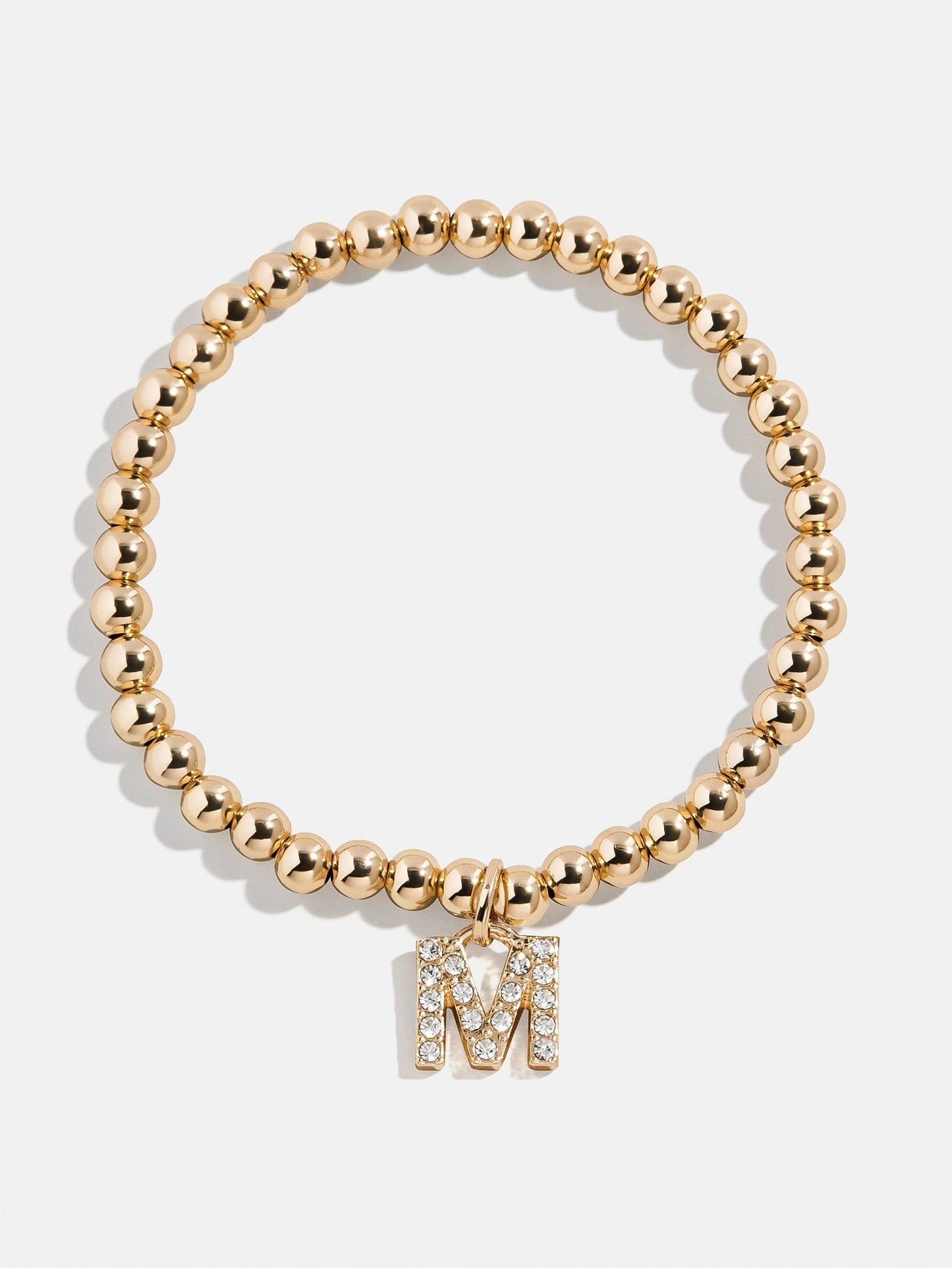 Gold/Pavé Dangle Charm Initial Pisa Bracelet - M