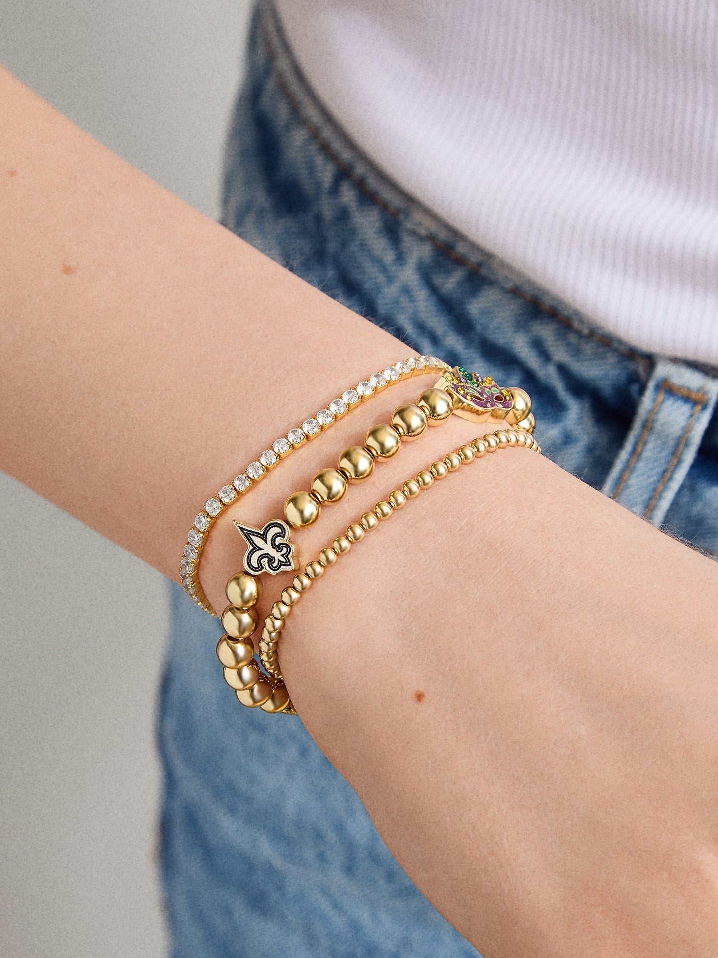NFL Pisa Charm Bracelet - New Orleans Saints