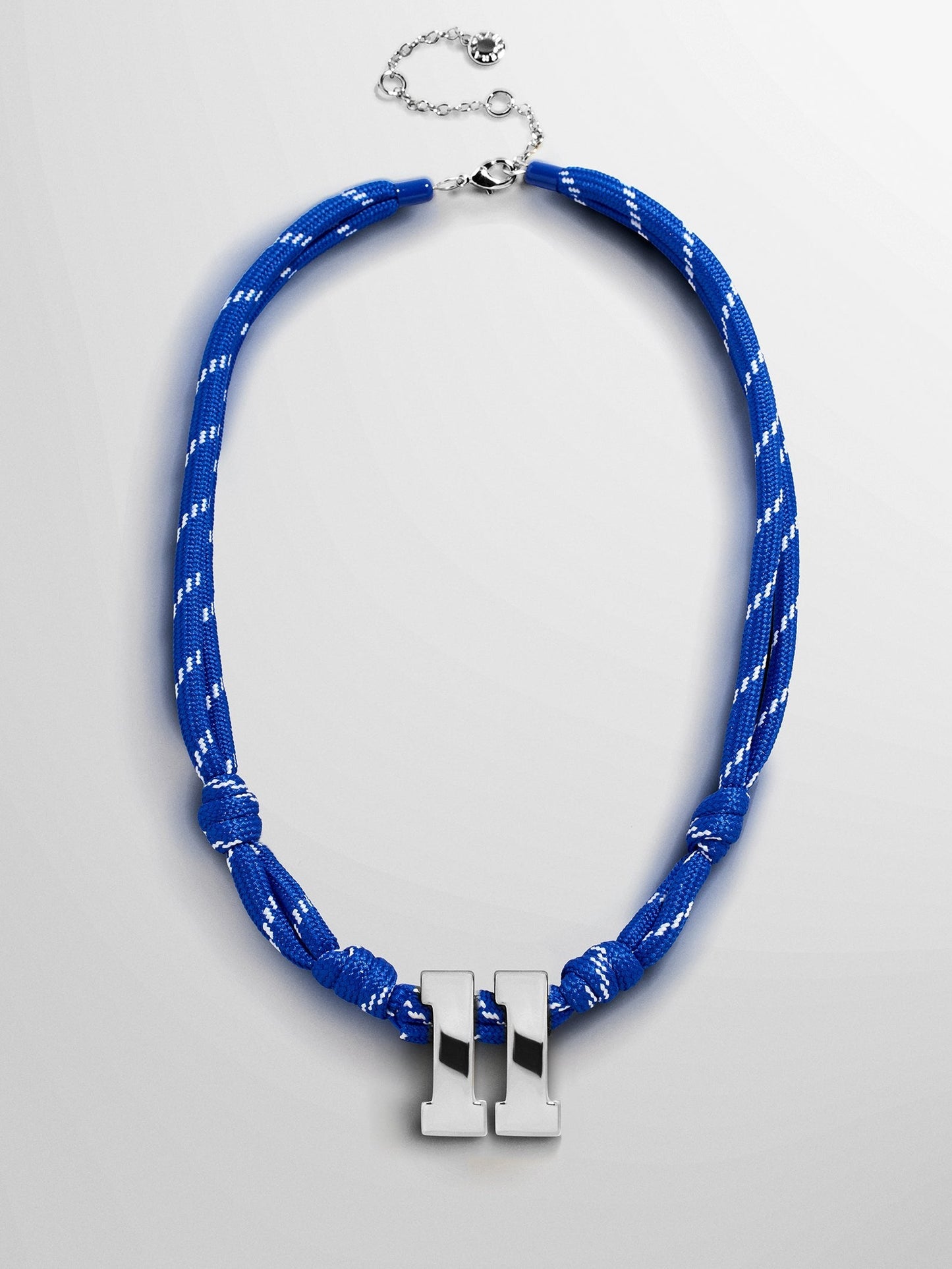 Knotty Varsity Custom Necklace - Royal Blue Double Digit