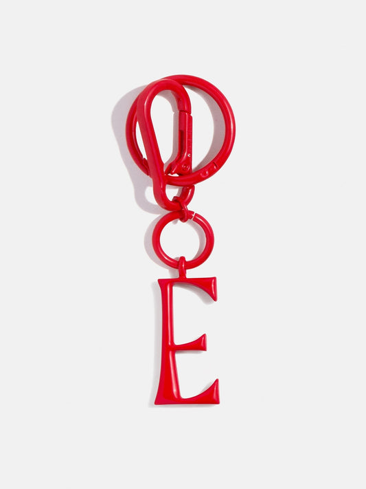 Red Initial Enamel Bag Charm - E