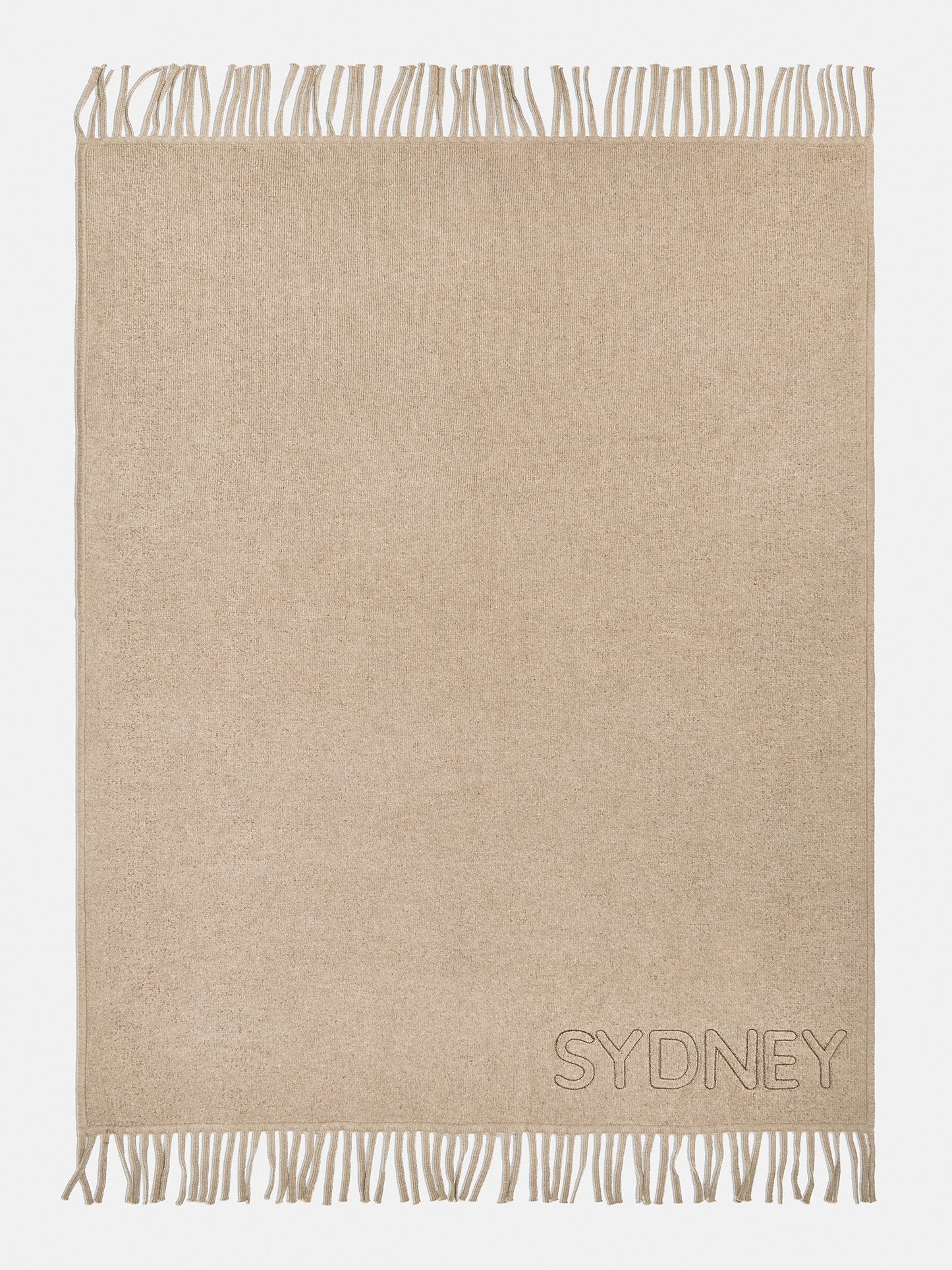 Pure Merino Wool Custom Blanket - Tan Sand/Chocolate Brown