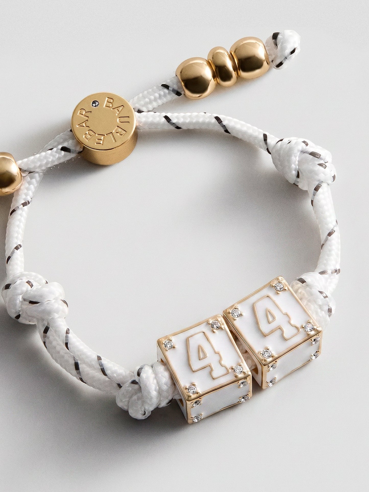 Block Party Varsity Number Custom Bracelet - White Double Digit