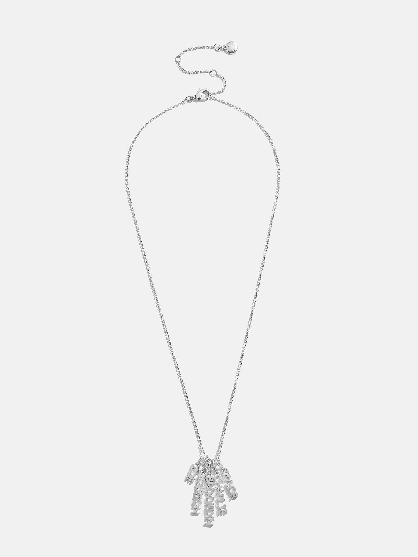 Mini Silver Block Cluster Custom Nameplate Necklace - 1 Name