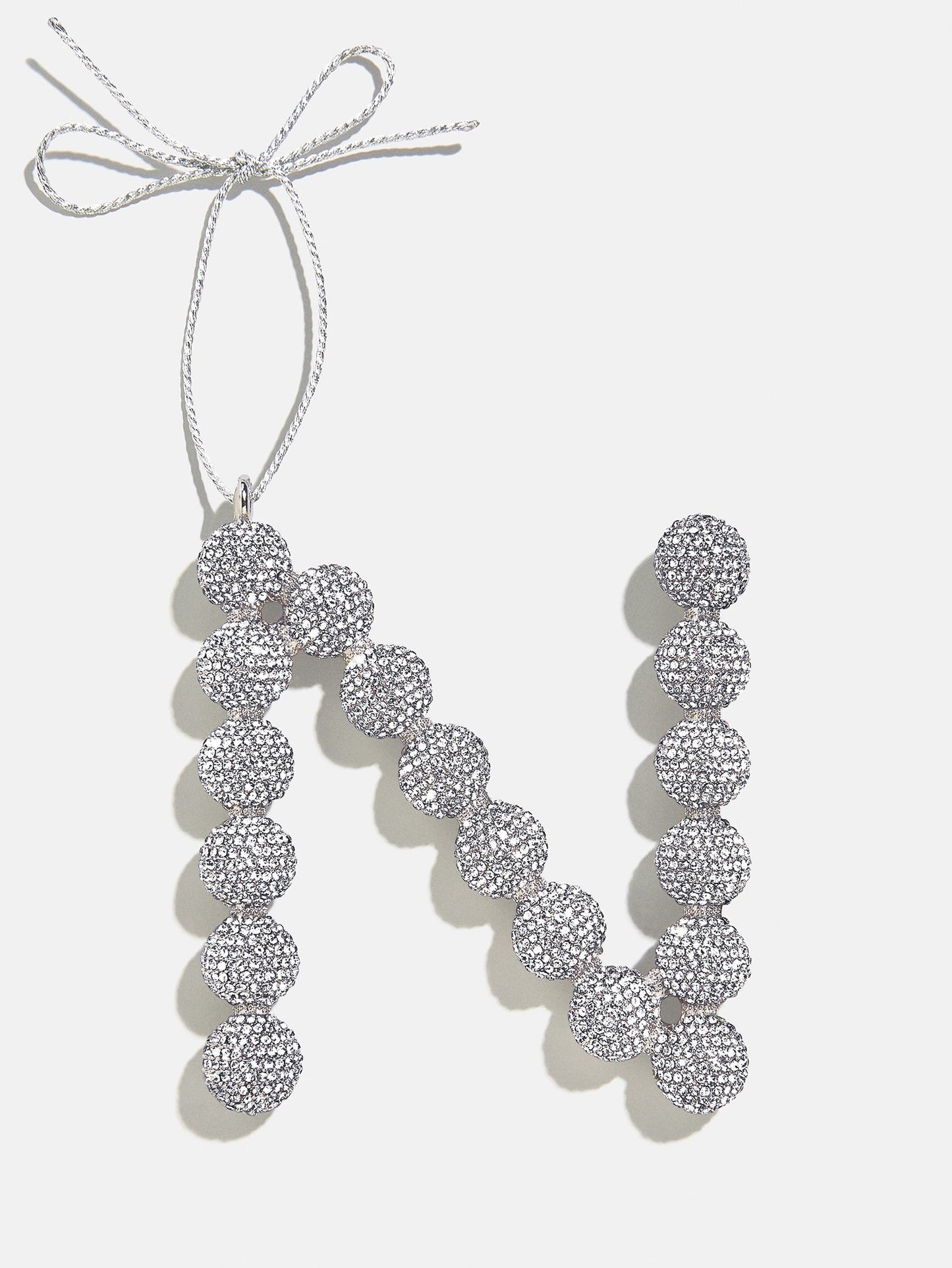 Merry Monogram Ornament - Silver/Pavé