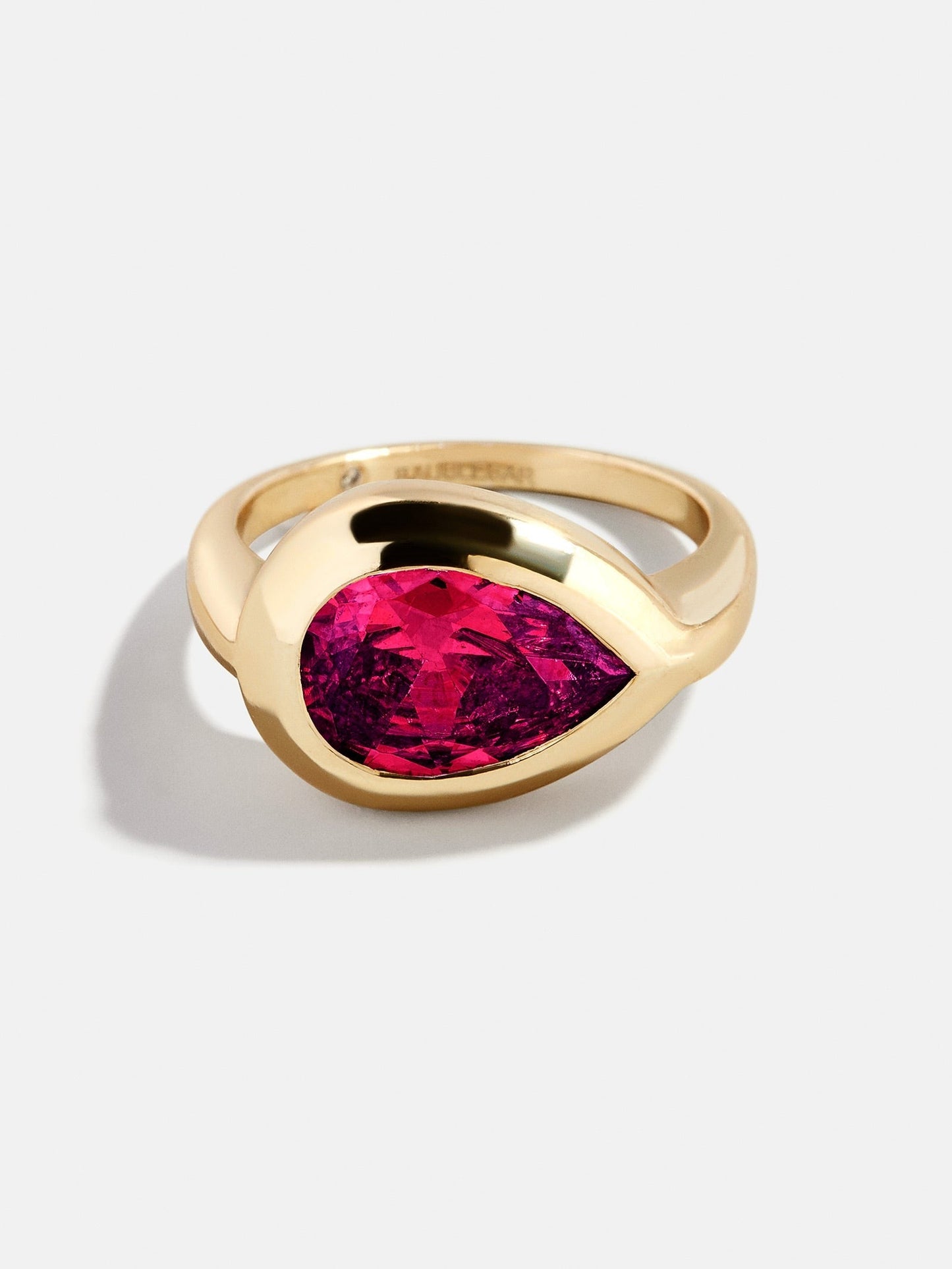 Gold Cubic Zirconia Custom Birthstone Ring - Ruby