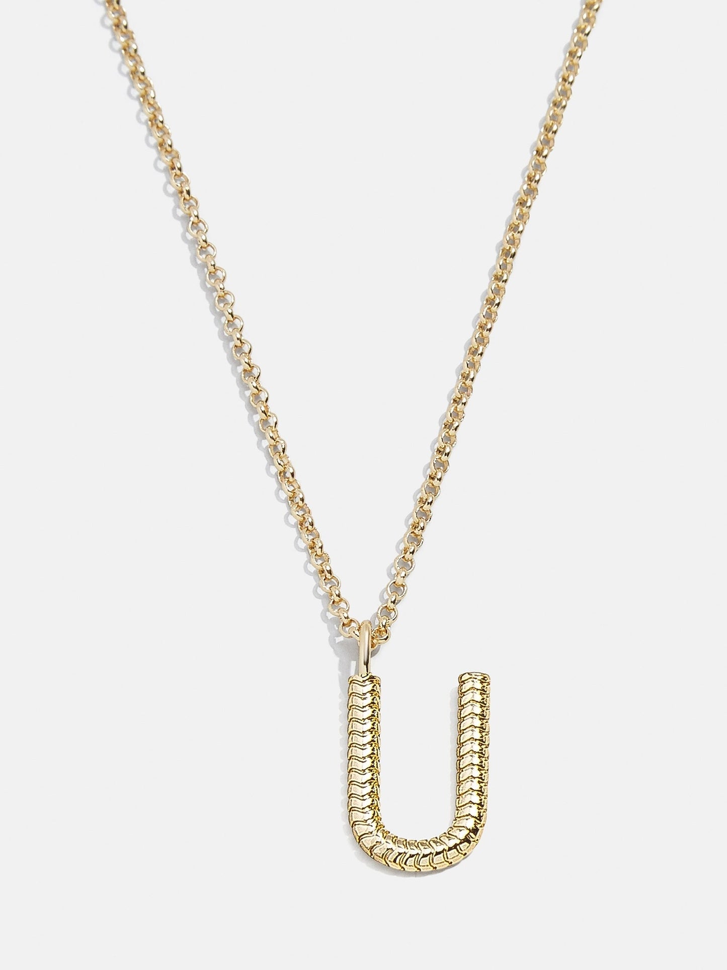 Classic Initial Necklace - Ribbed Initial