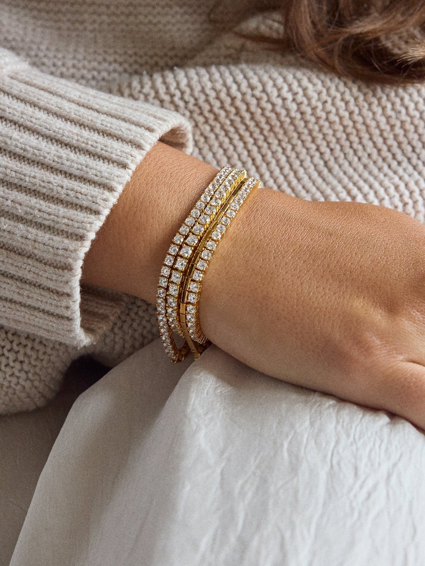 Billie 18K Gold Tennis Bracelet - 18K Gold Plated Sterling Silver