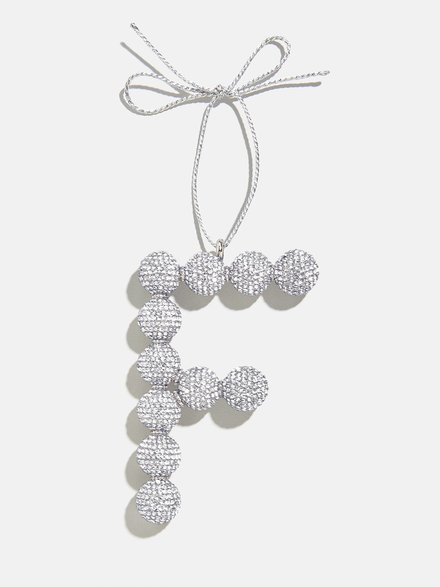 Merry Monogram Ornament - Silver/Pavé