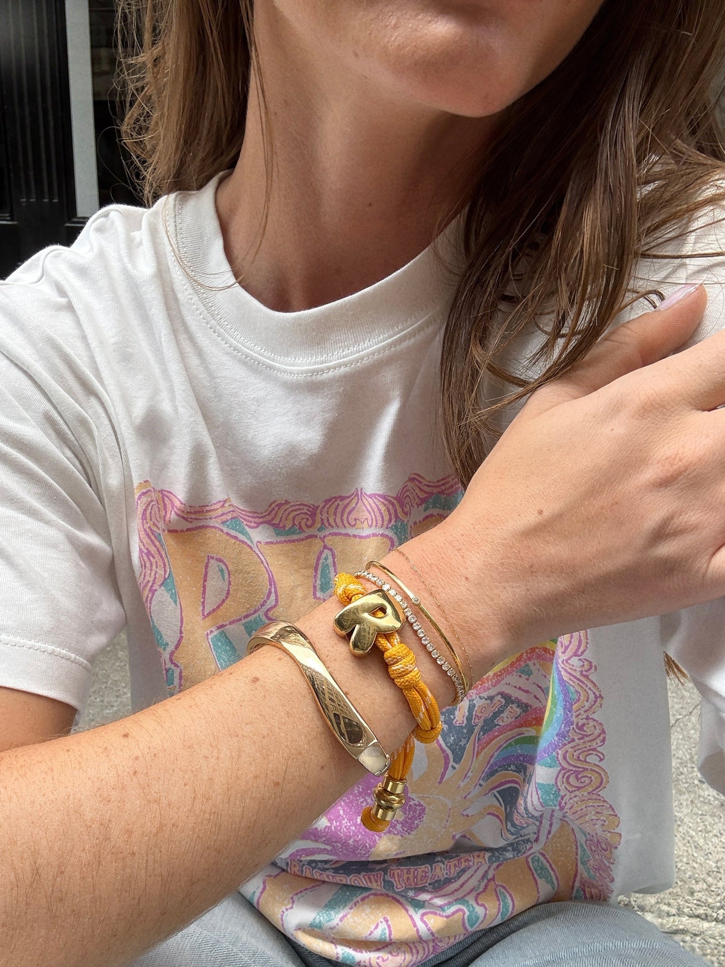 Knotty Initial Custom Bracelet - Marigold Single Letter