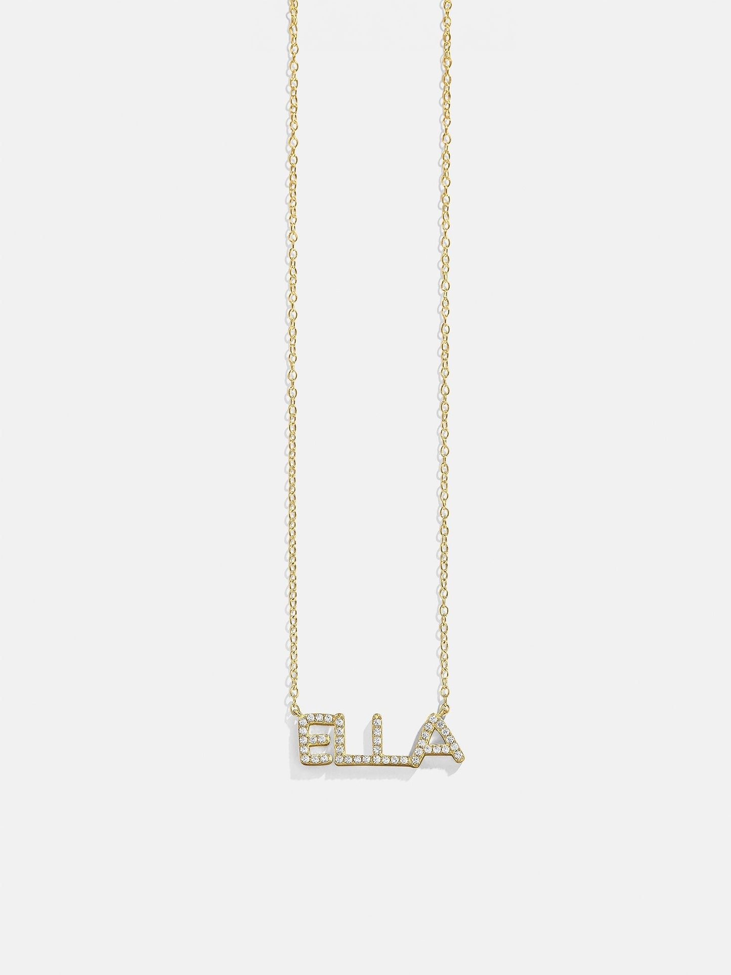 14K Gold Custom Nameplate Necklace - Organic