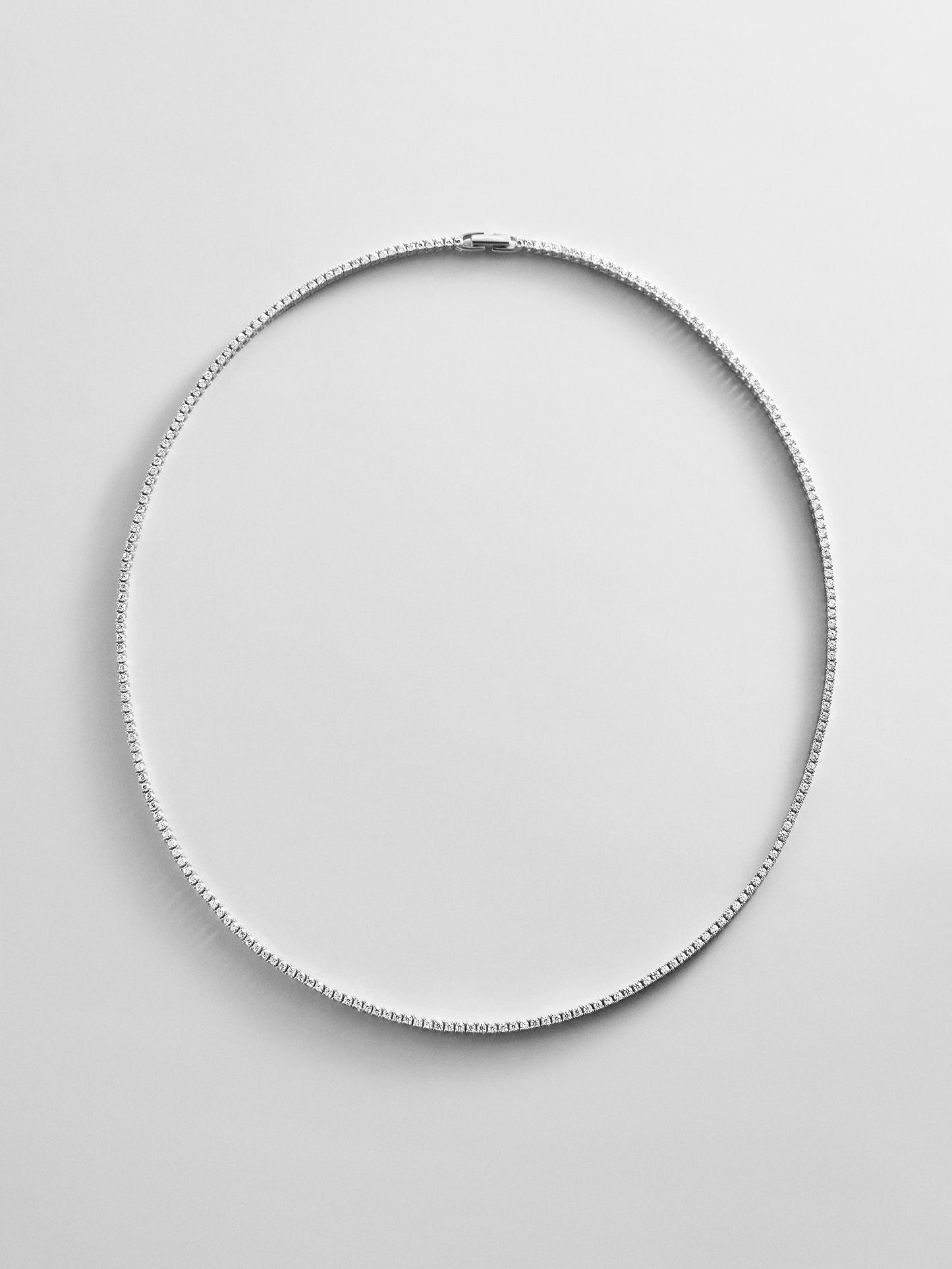 Billie Silver Tennis Necklace - Rhodium Plated Silver