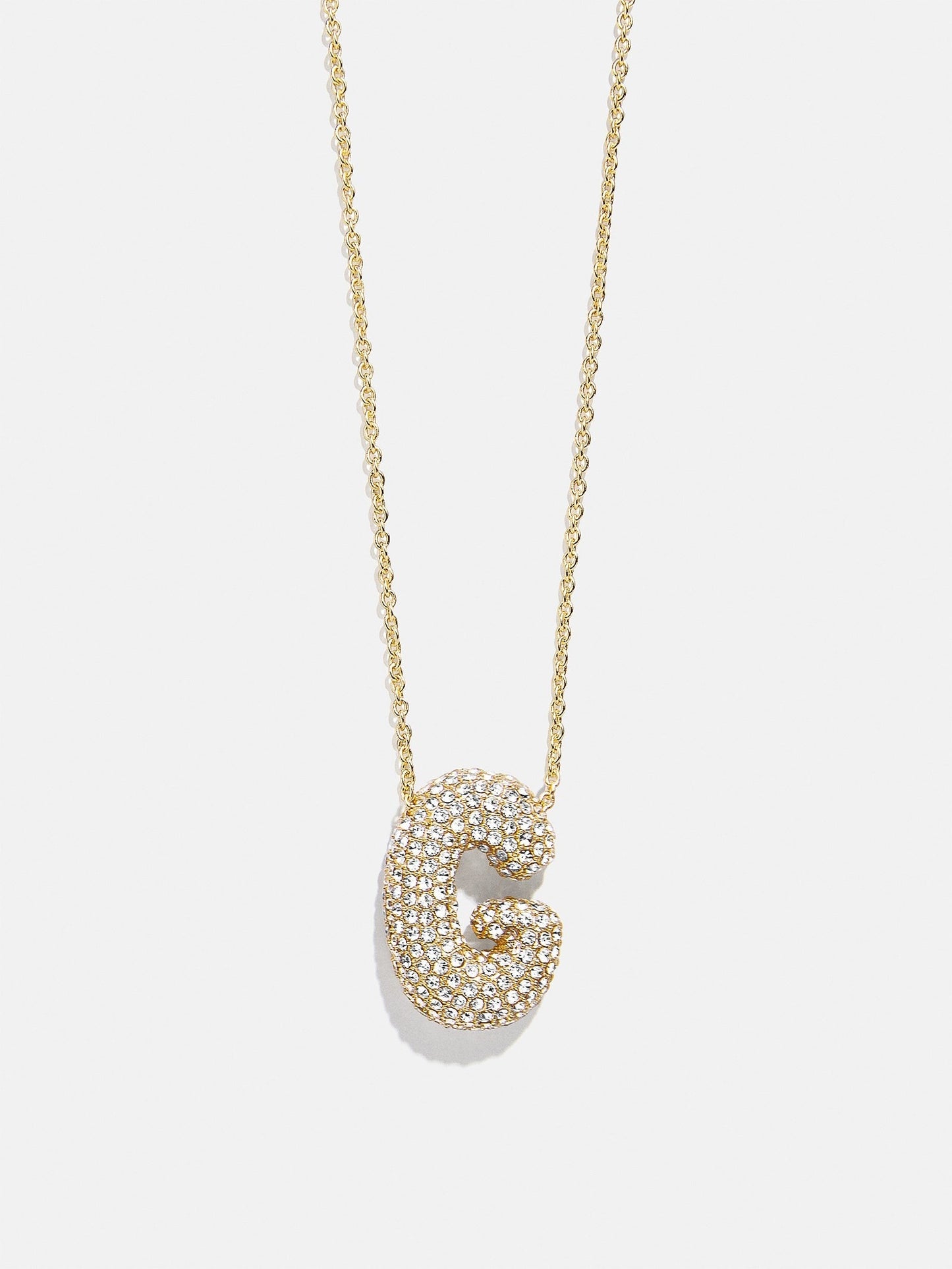 Kids’ Bubble Initial Necklace - Gold/Pavé