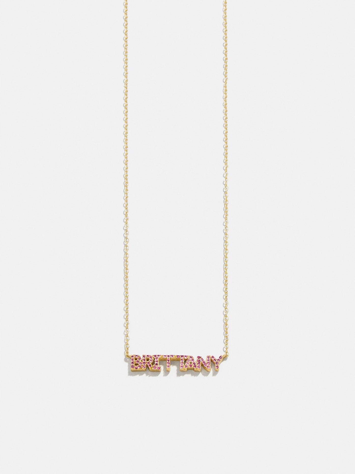 14K Gold Birthstone Custom Nameplate Necklace - Rose