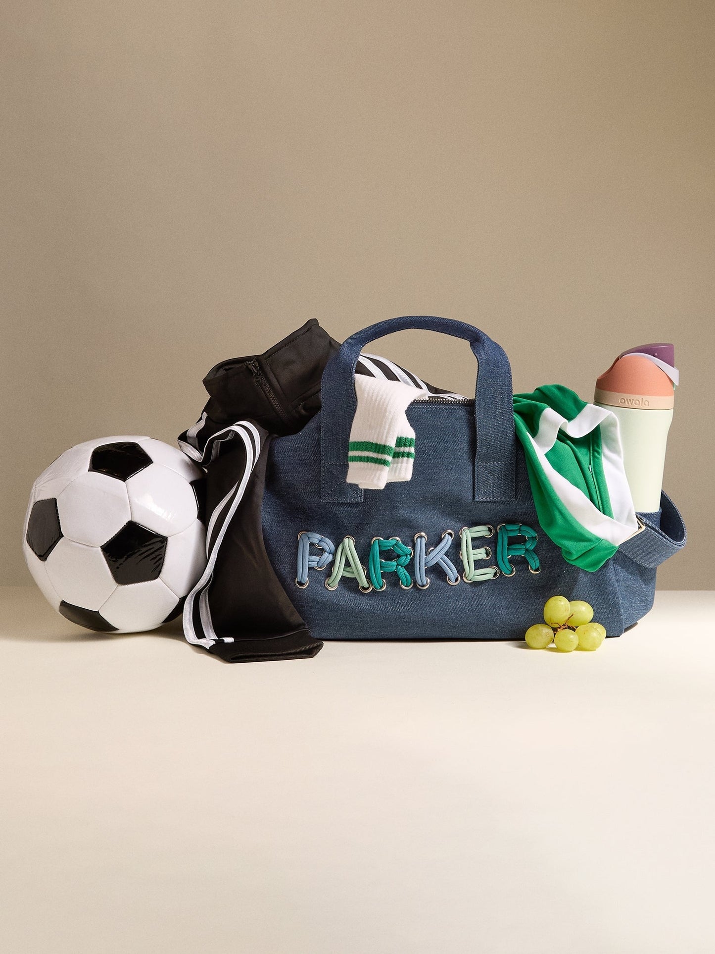 Thready to Go Kids’ Custom Duffle - Dark Denim/Blue Multi