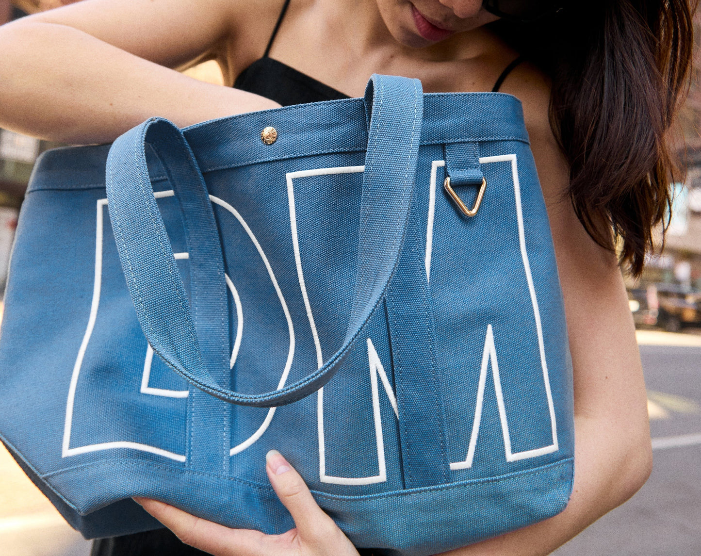 Solid Custom Alpha Tote - Dusty Blue