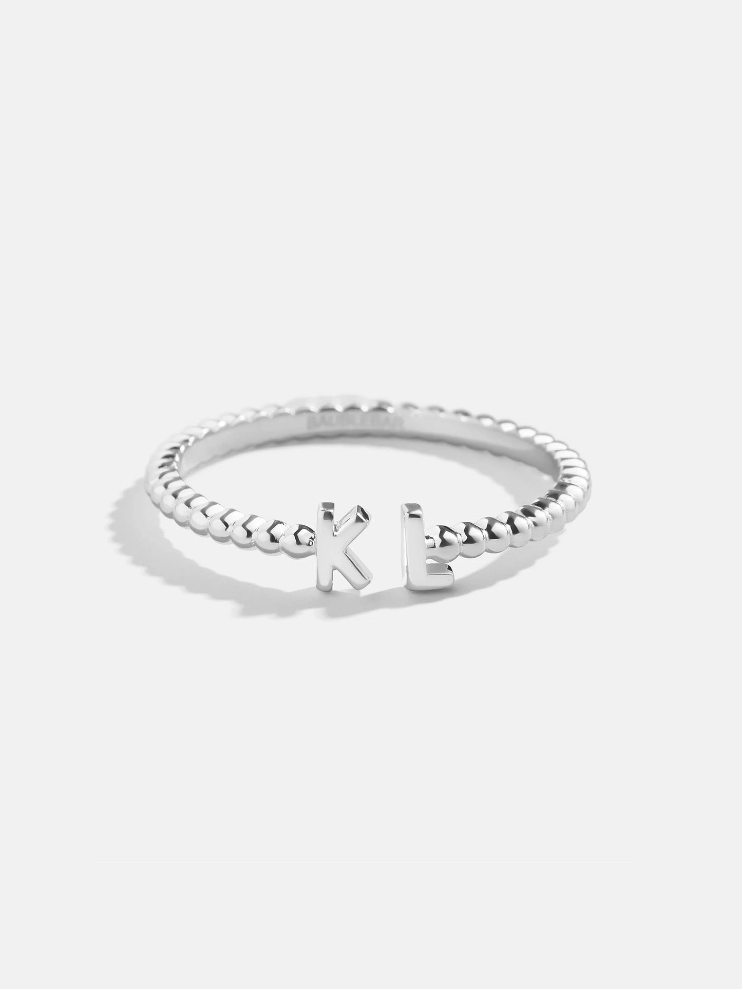 Sterling Silver Custom Initial Ring - Silver