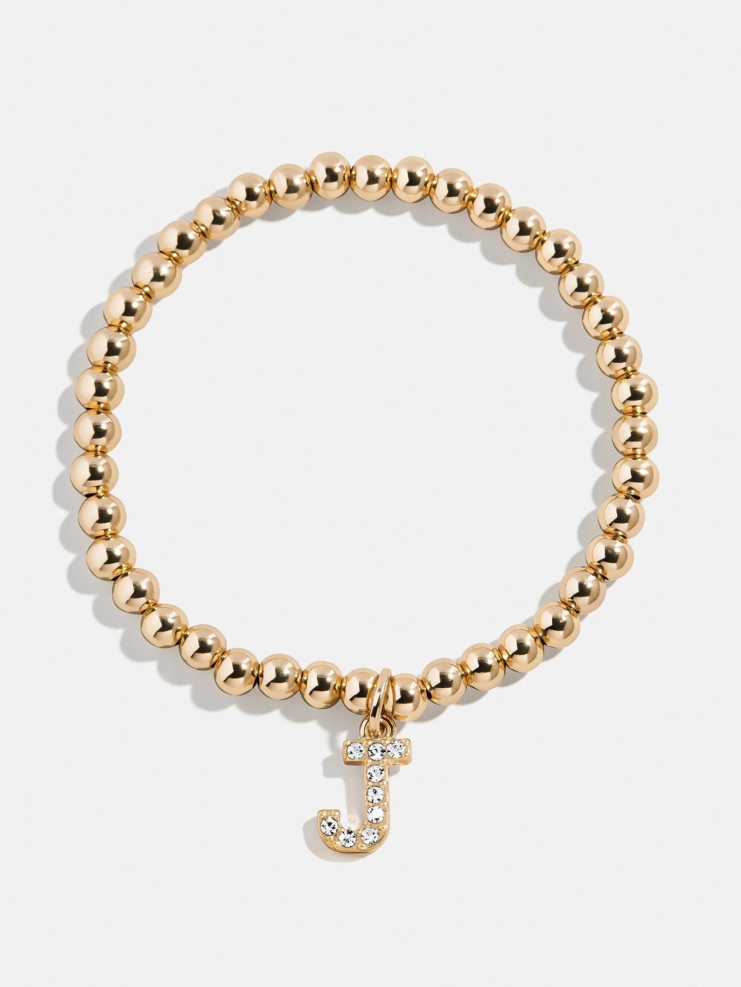 Gold/Pavé Dangle Charm Initial Pisa Bracelet - J