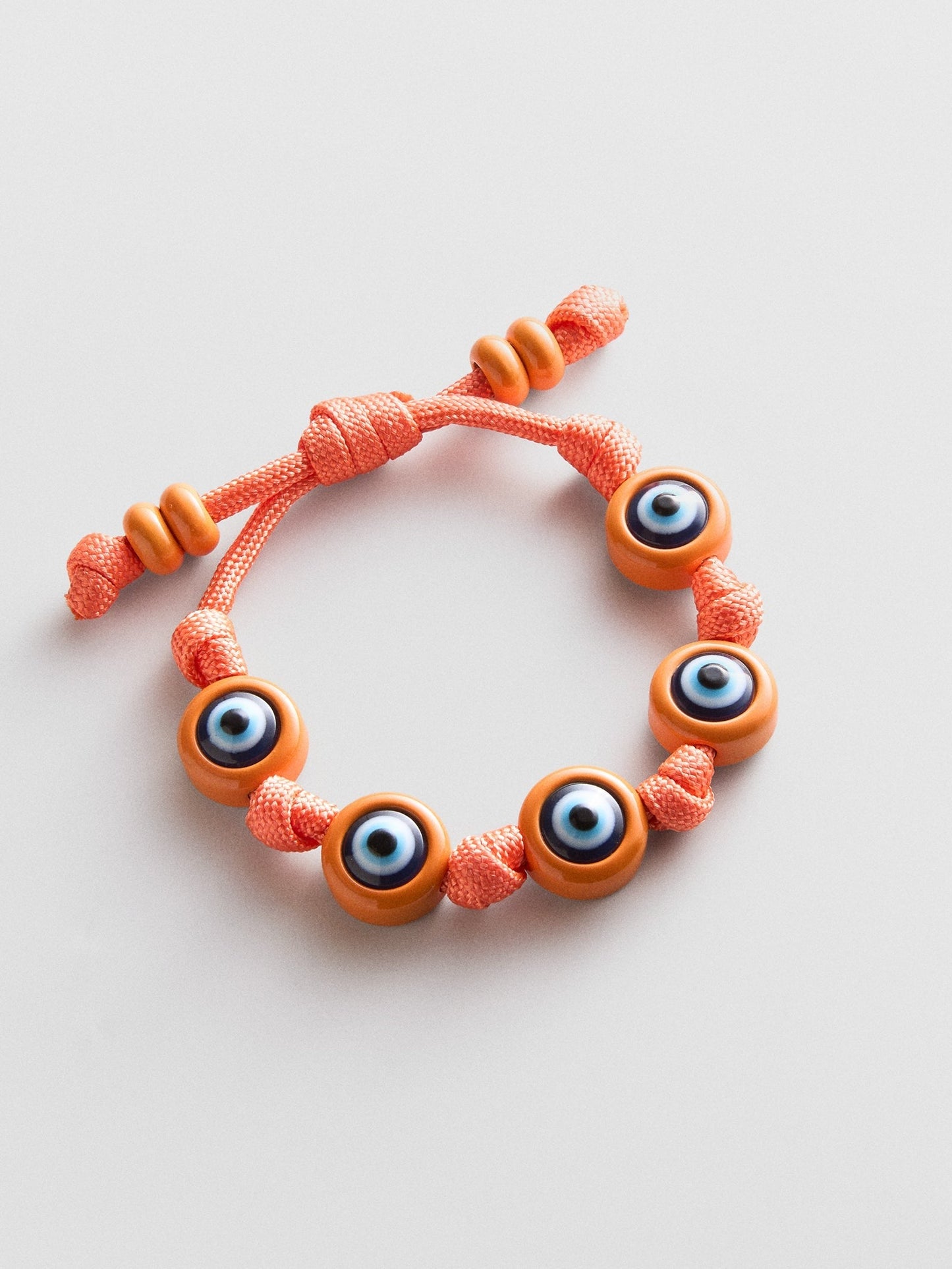Knotty Good Eye Cord Bracelet - Tangerine