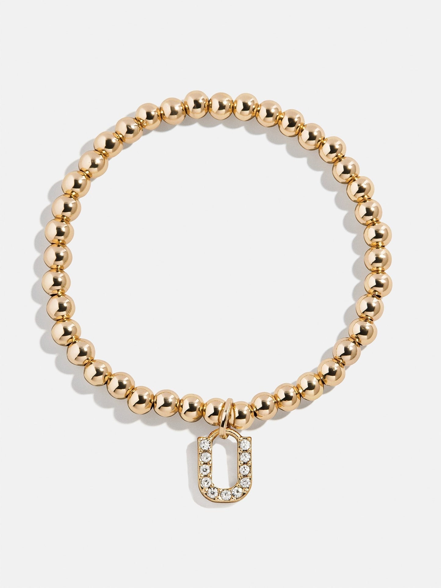 Gold/Pavé Dangle Charm Initial Pisa Bracelet - U