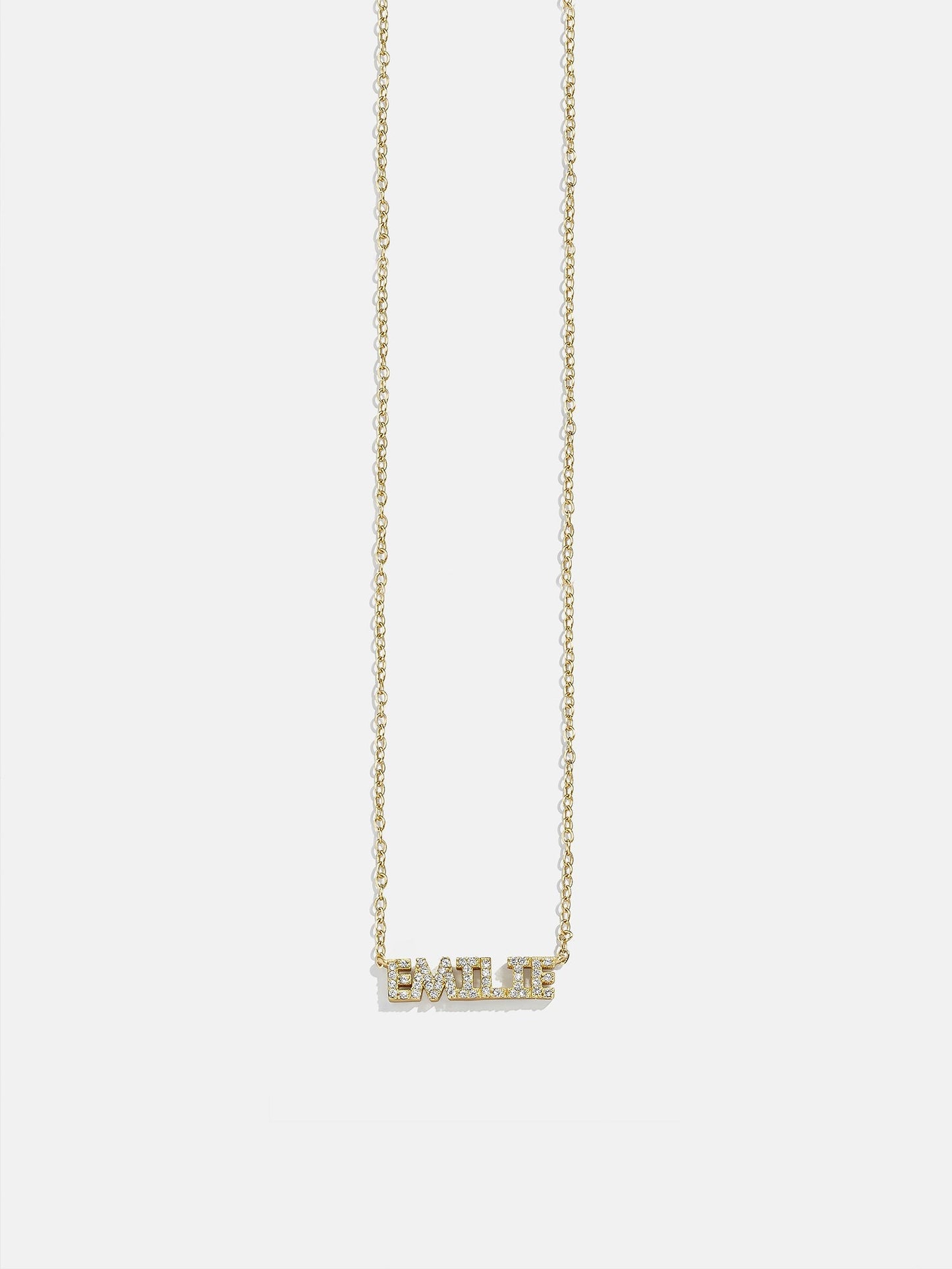14K Gold Custom Nameplate Necklace - Mini Block