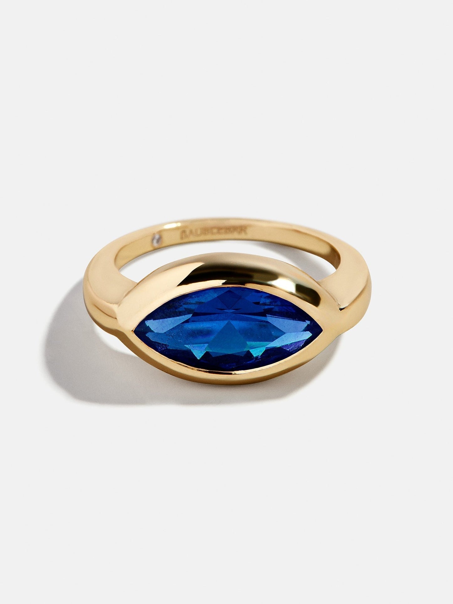 Gold Cubic Zirconia Custom Birthstone Ring - Sapphire