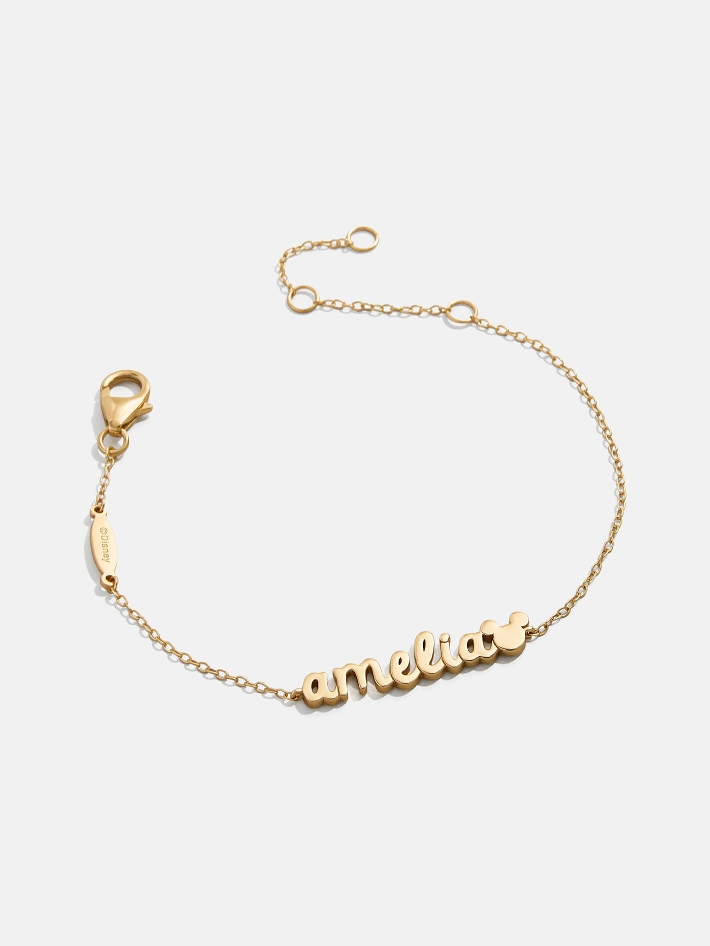 Disney Mickey Mouse 14K Gold Plated Sterling Silver Custom Nameplate Bracelet - Gold