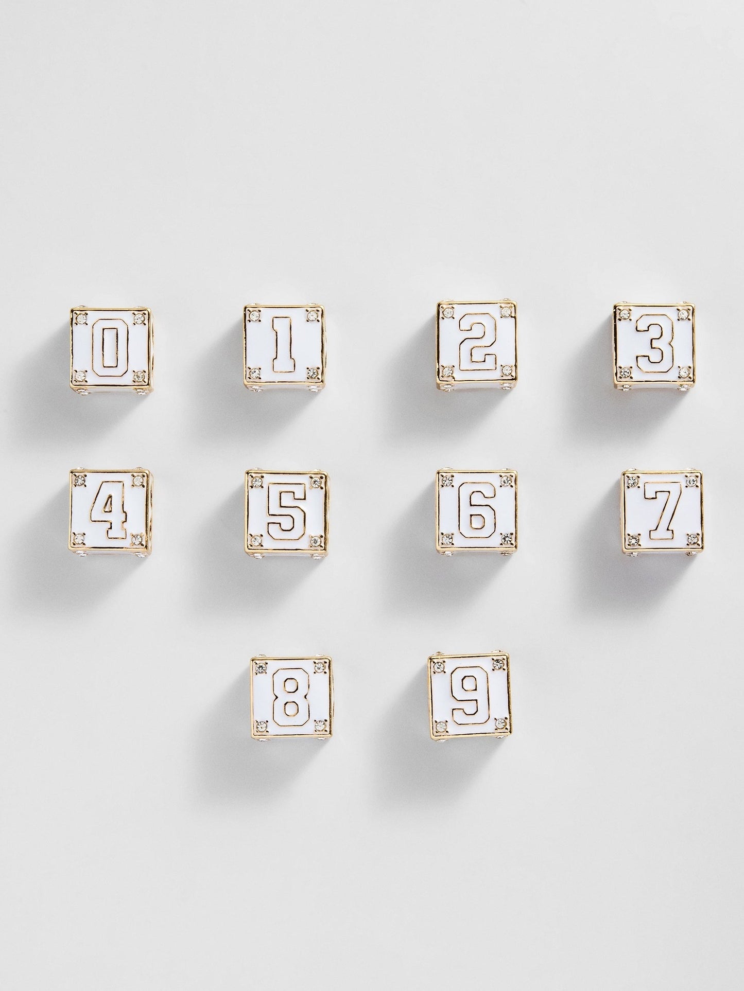 Block Party Varsity Number Custom Bracelet - White Single Digit