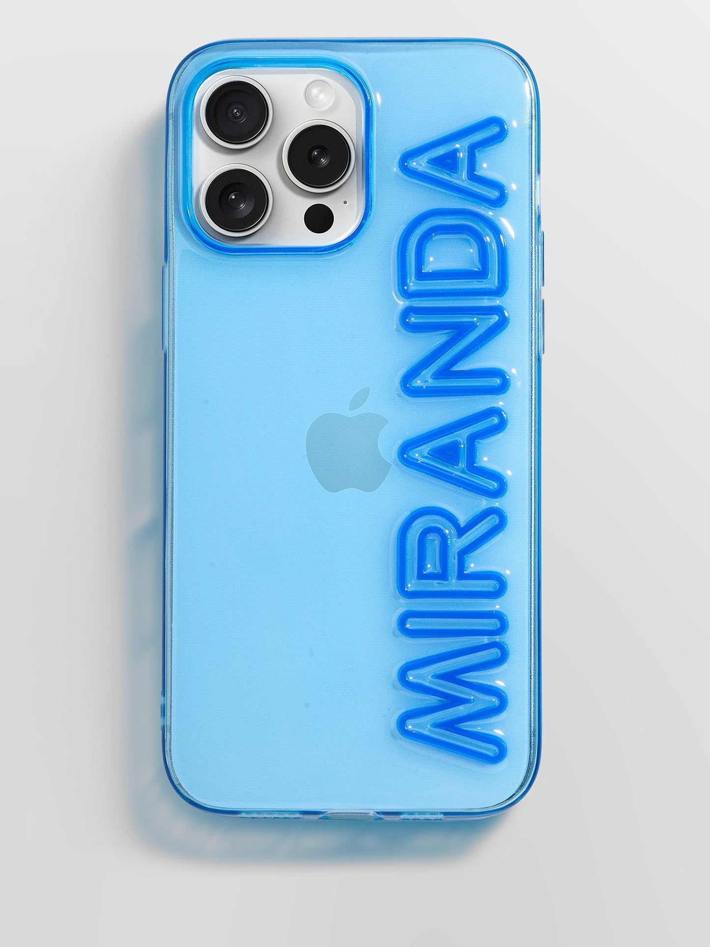 Fine Line Custom iPhone Case - Transparent Blue/Cobalt Blue