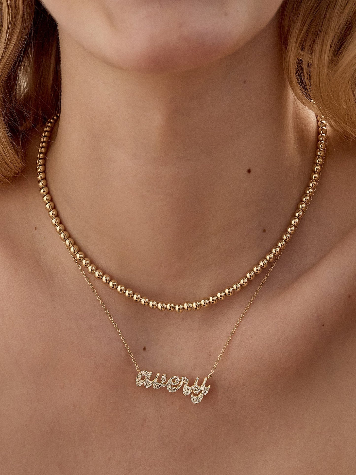 14K Gold Custom Nameplate Necklace - Luxe