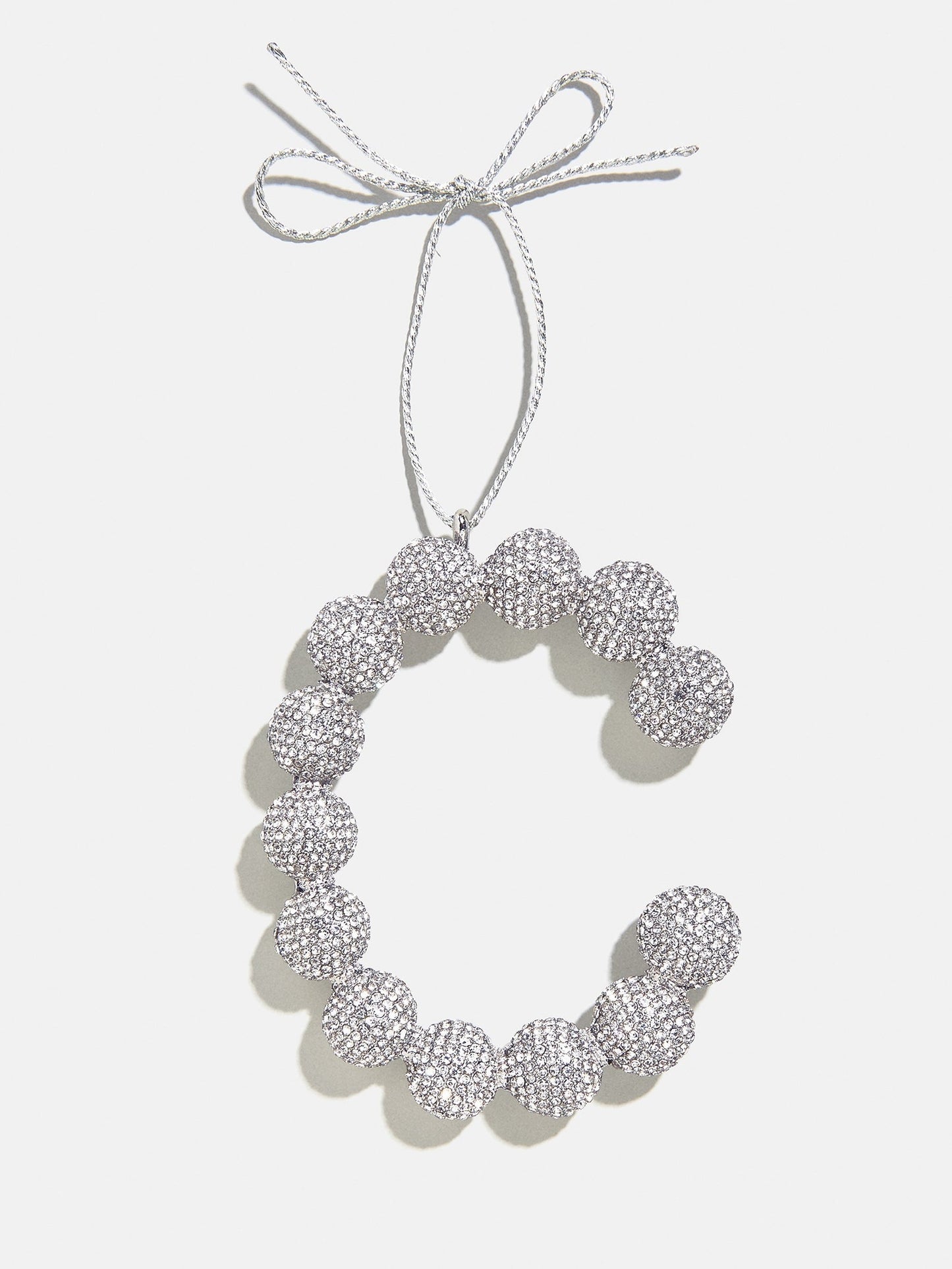 Merry Monogram Ornament - Silver/Pavé